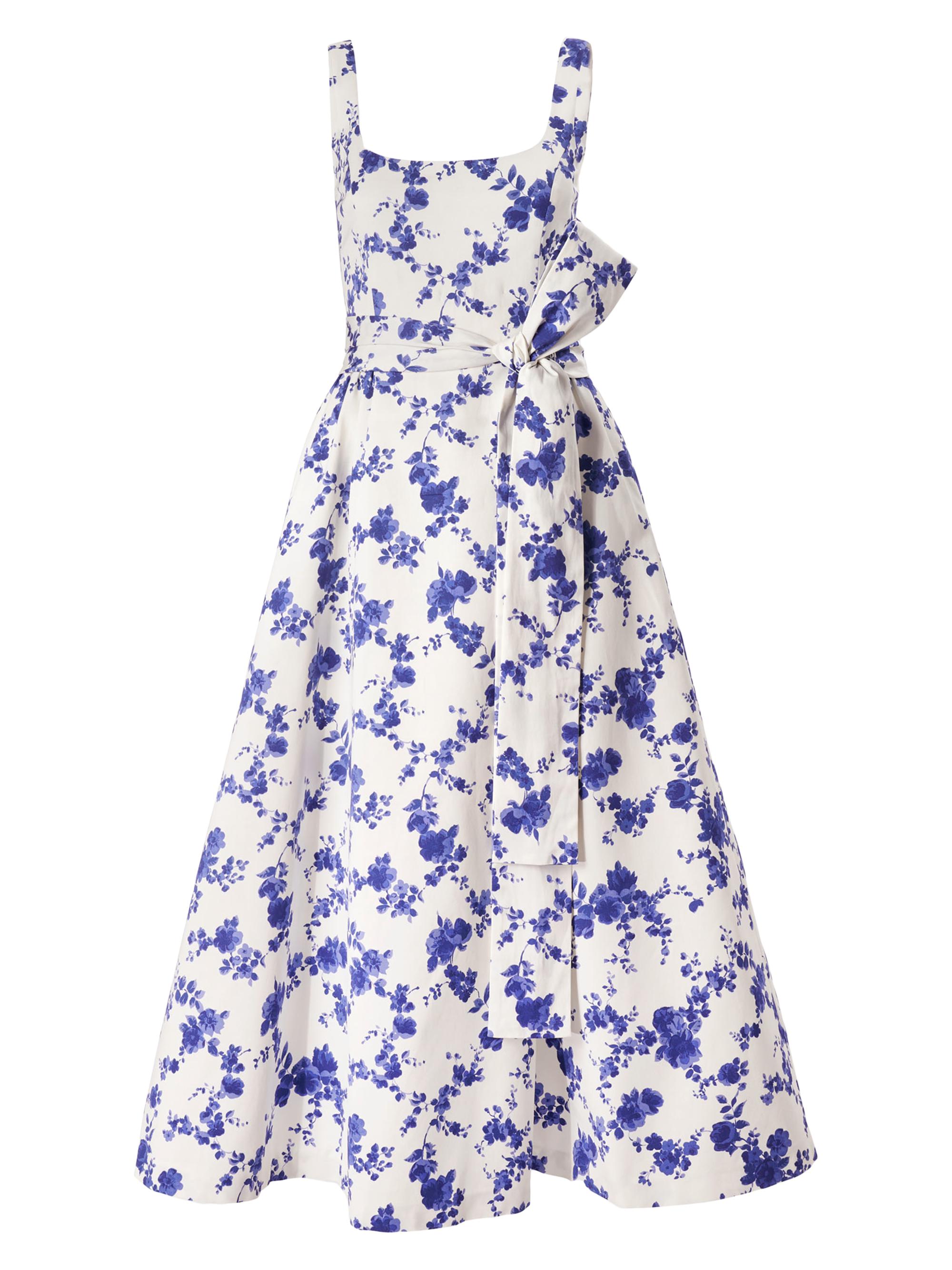 Carolina Herrera Women's Cabana Floral Stretch Cotton Scoopneck Midi-Dress - White Multi