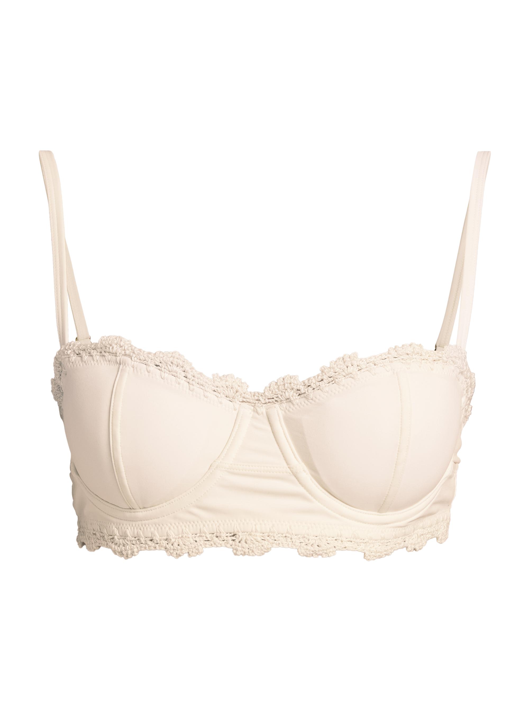 Ulla Johnson Women's Etiana Crocheted-Trim Bikini Top - Cowrie