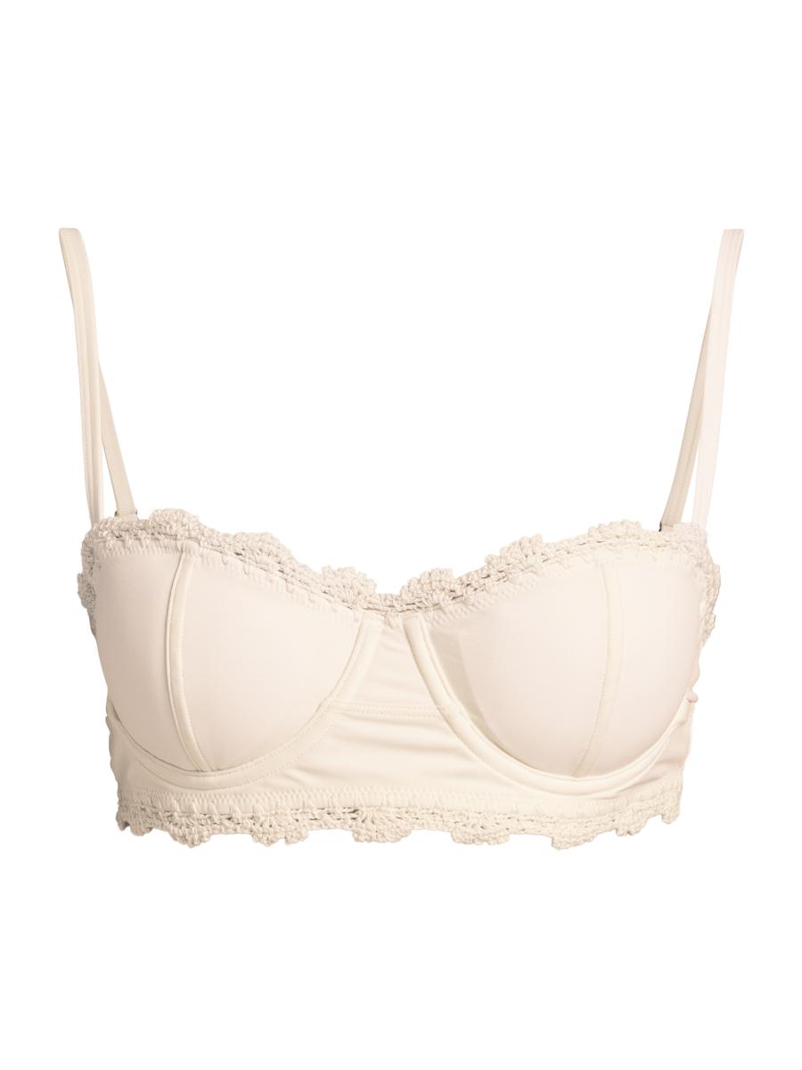 Ulla Johnson Women's Etiana Crocheted-trim Bikini Top In Brown