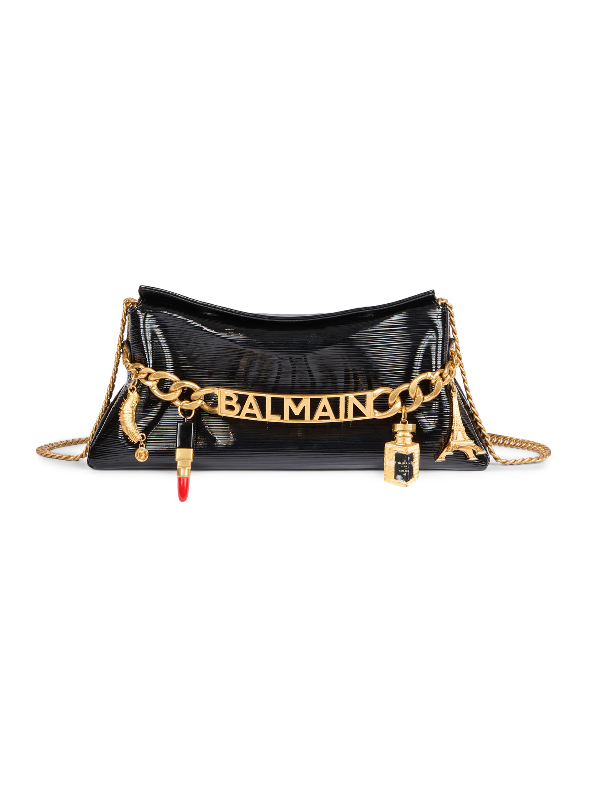 Balmain Women's 1945 Charm Leather Shoulder Bag - Noir