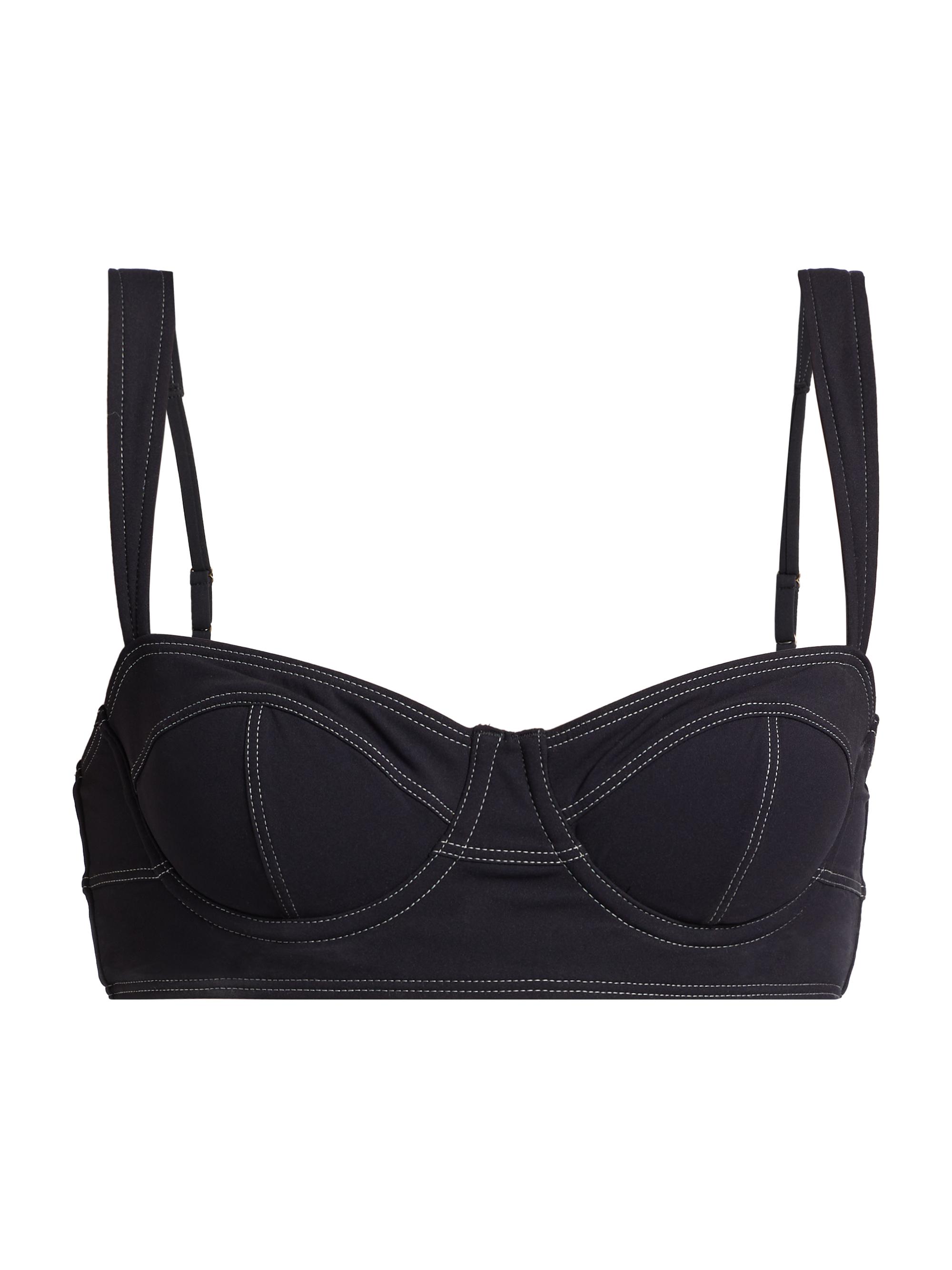 Ulla Johnson Women's Ravello Lace-Up Bustier Bikini Top - Noir