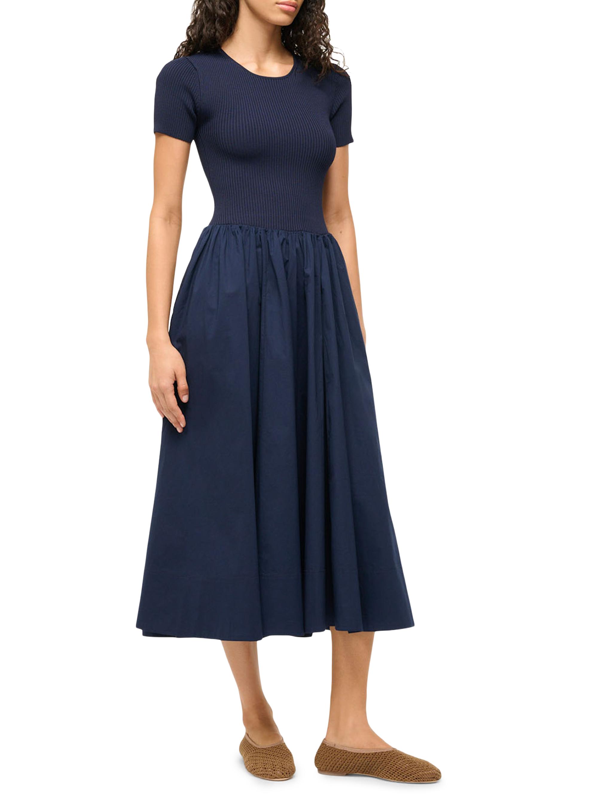 Staud Ysabel Ribbed A-Line Midi-Dress | Saks Fifth Avenue