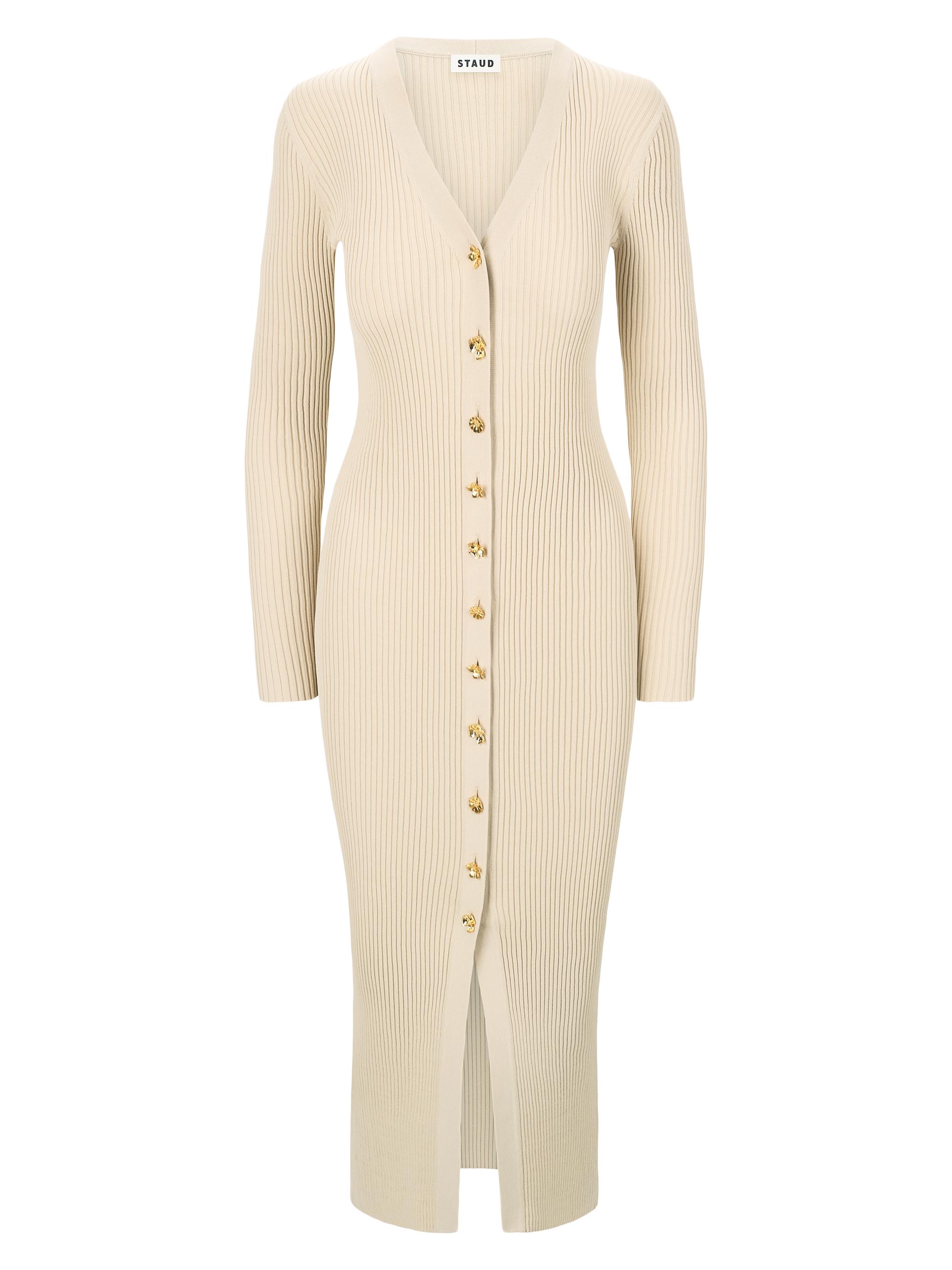 Staud Women's Shoko Button-Front Sweaterdress - Stone