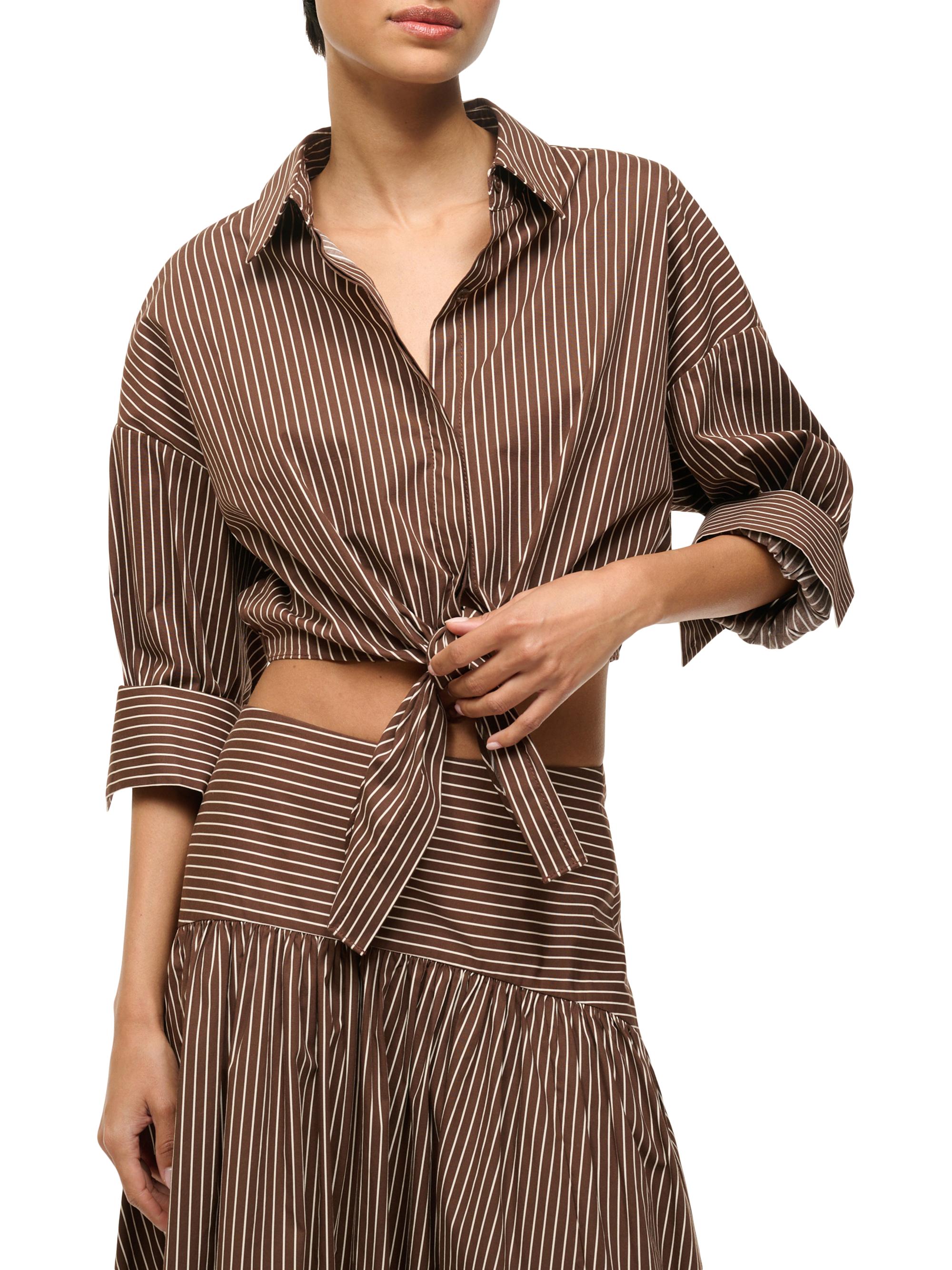 Staud Lisa Tie-Waist Striped Top | Saks Fifth Avenue