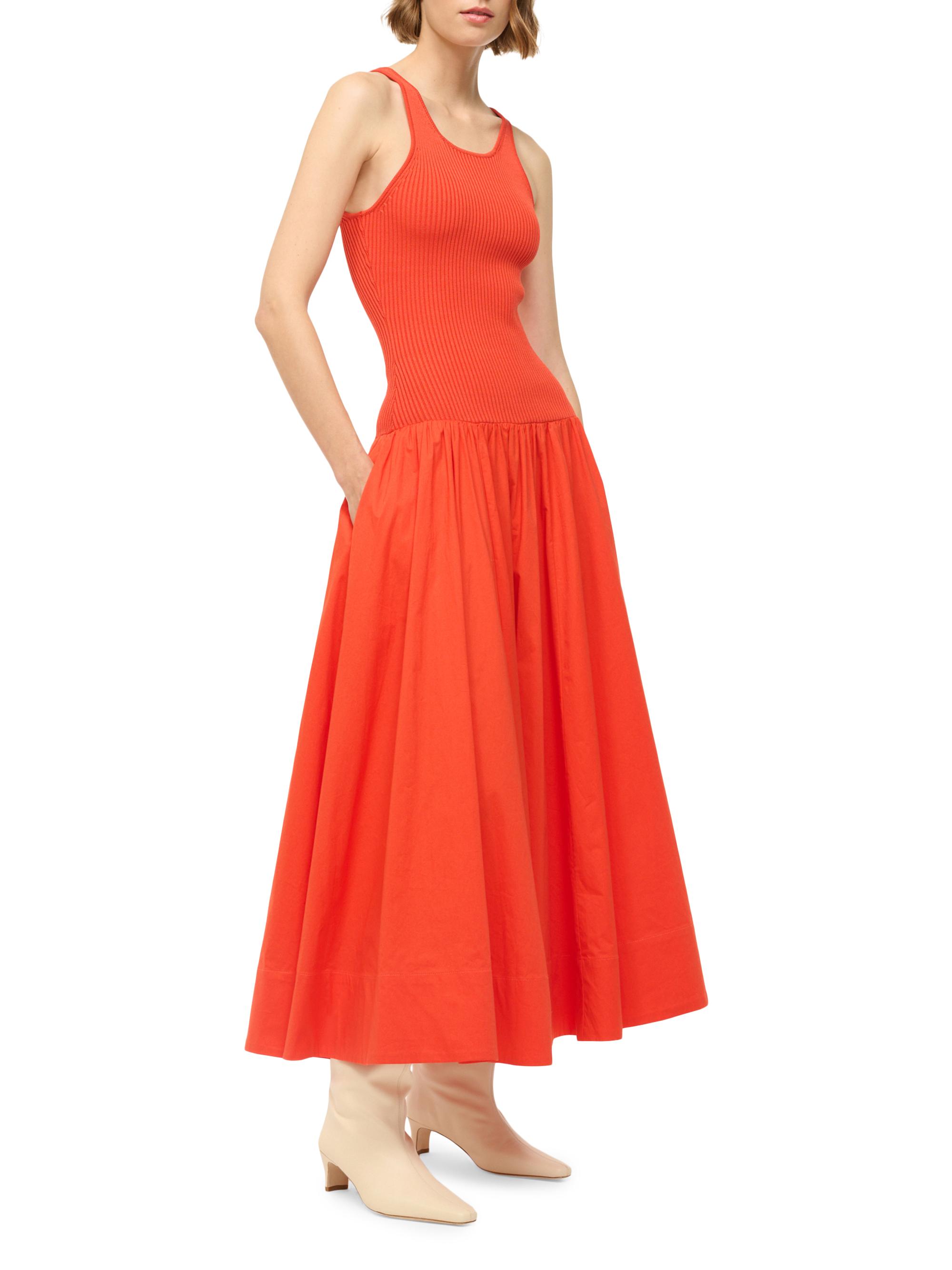Staud Yamila Drop-Waist Midi-Dress | Saks Fifth Avenue