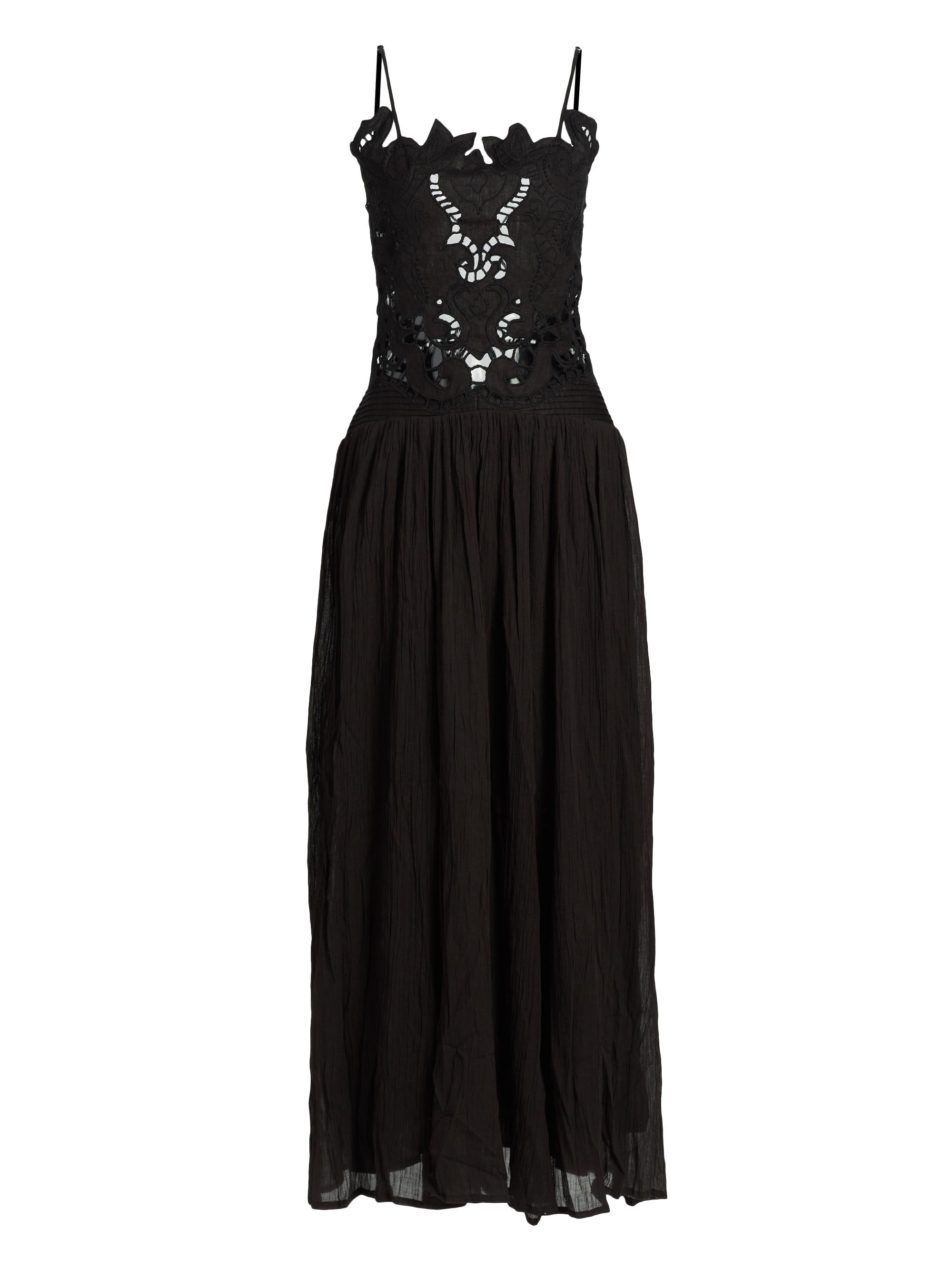 Maria Cher Women's Asuncion Taylor Cotton-Linen Midi-Dress - Black