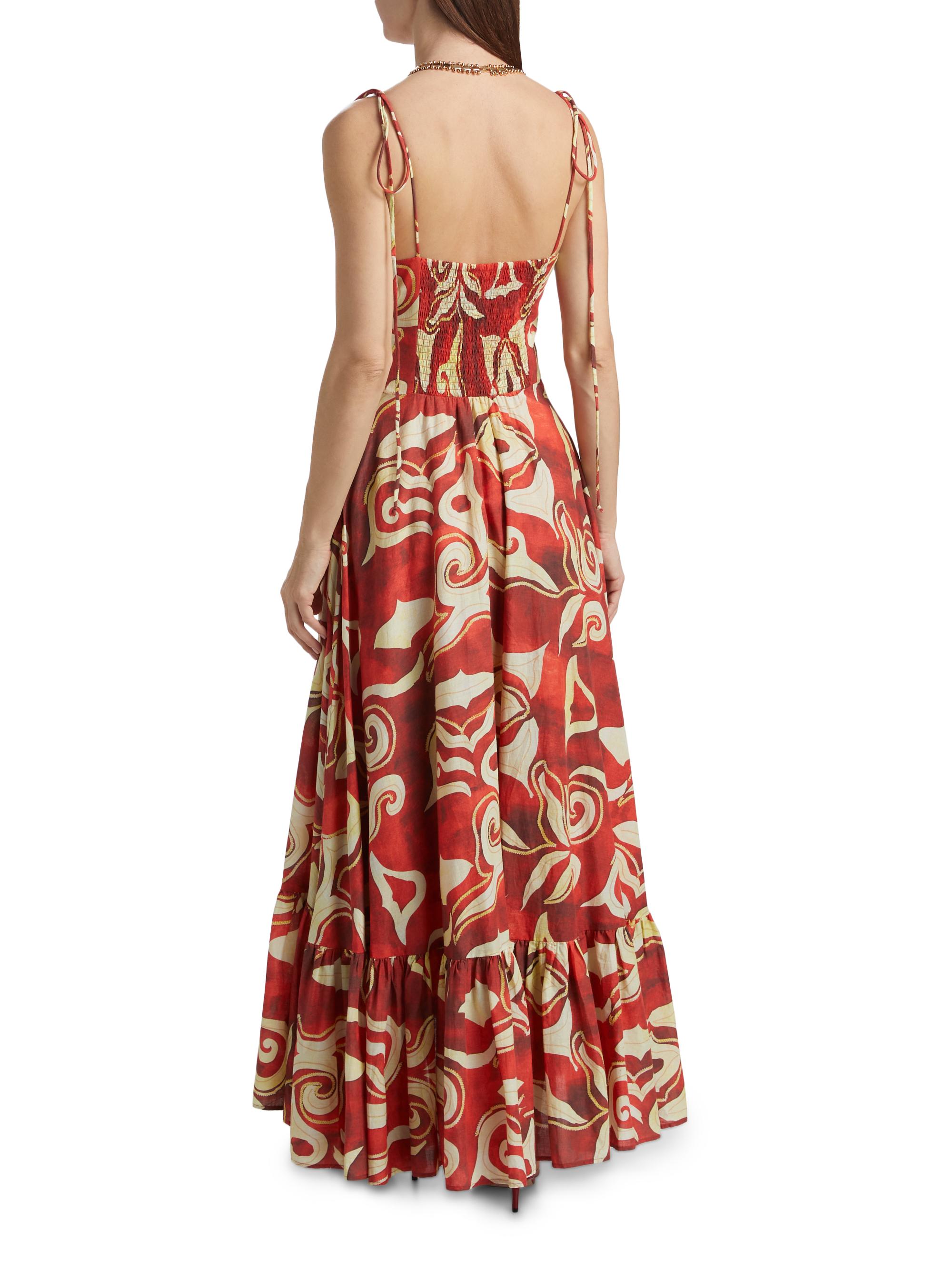 Maria Cher Alavarado Vivian Cotton Abstract Maxi Dress | Saks Fifth Avenue