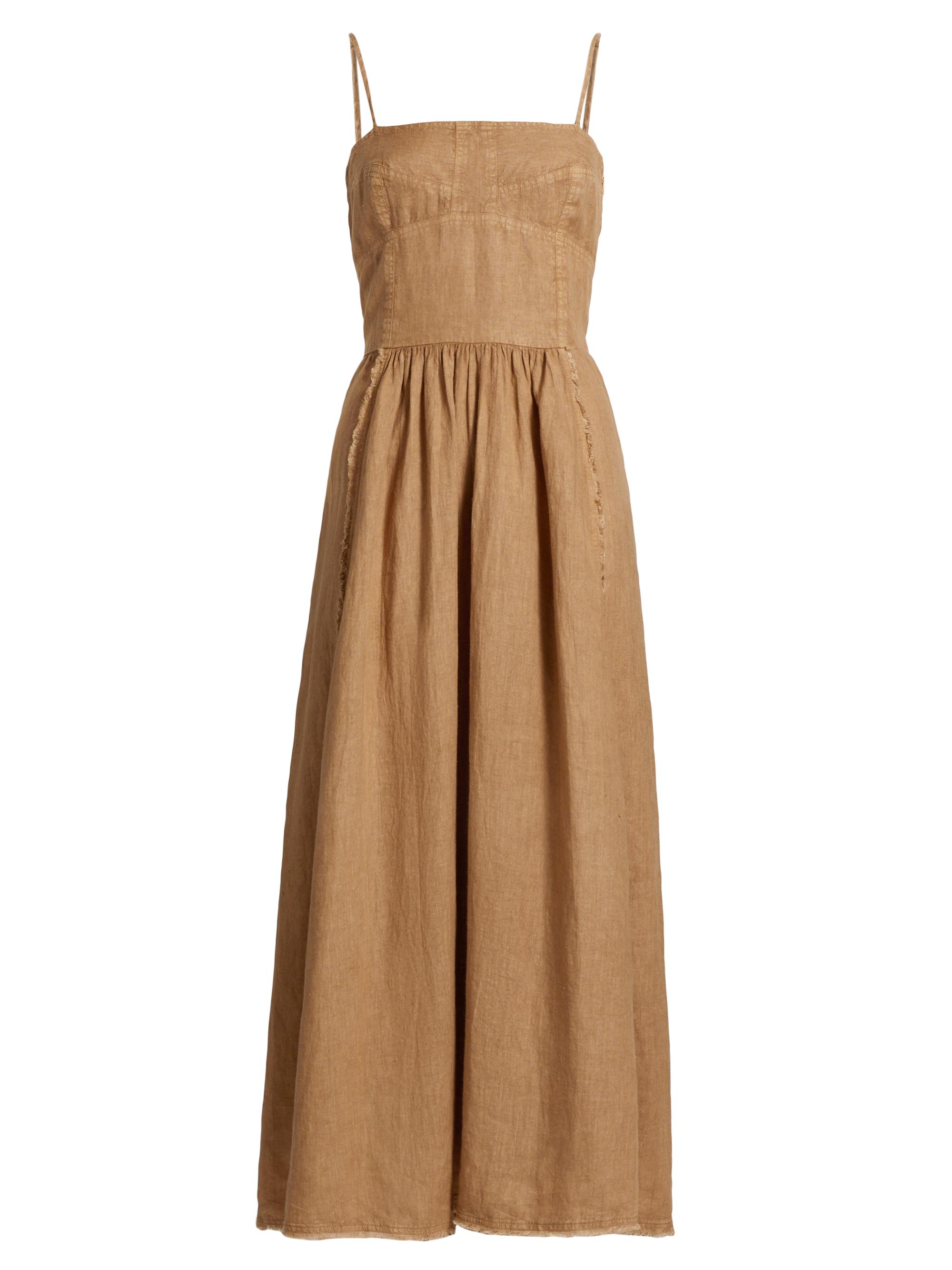 Maria Cher Banfield Maive Washed Linen Midi-Dress | Saks Fifth Avenue