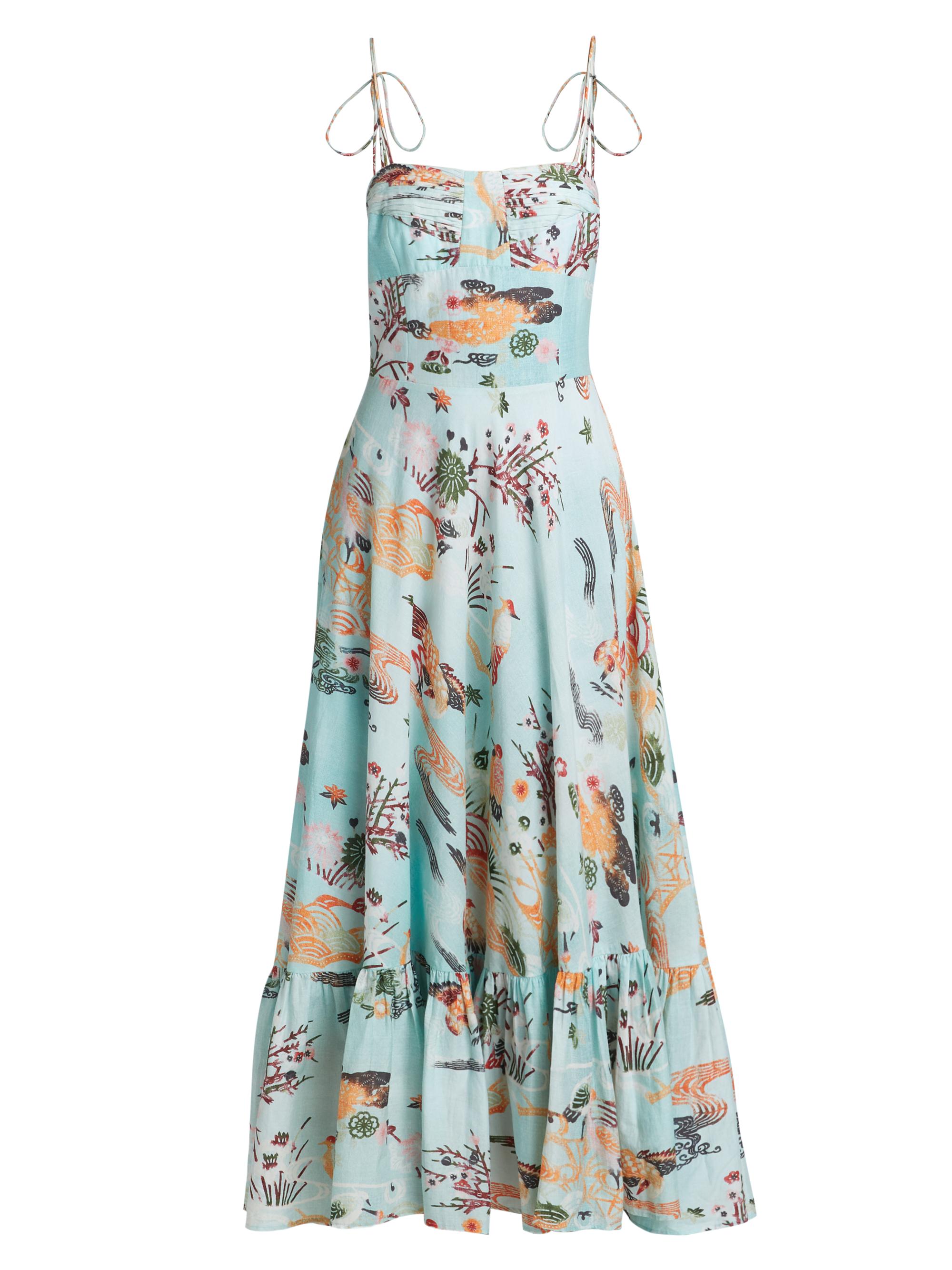 Maria Cher Women's Dorrego Vivian Cotton-Silk Maxi Dress - Light Blue