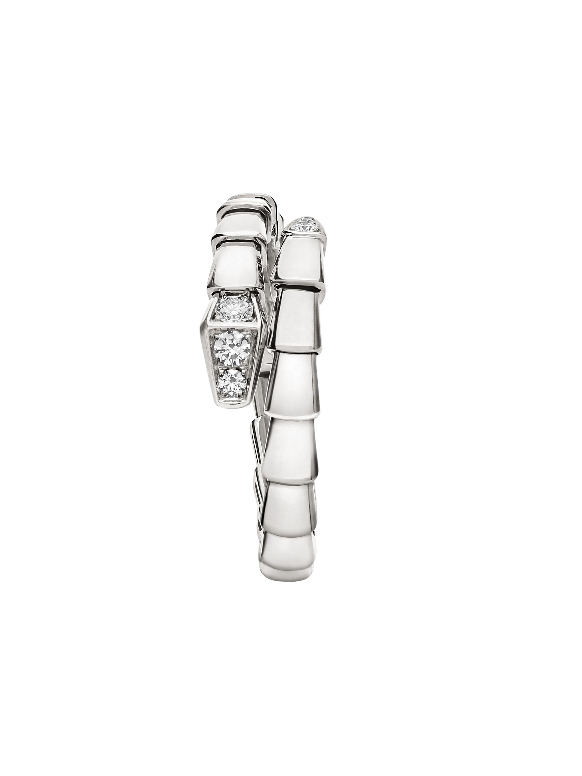 BVLGARI Serpenti Viper 18K White Gold & 0.14 TCW Diamond Ring