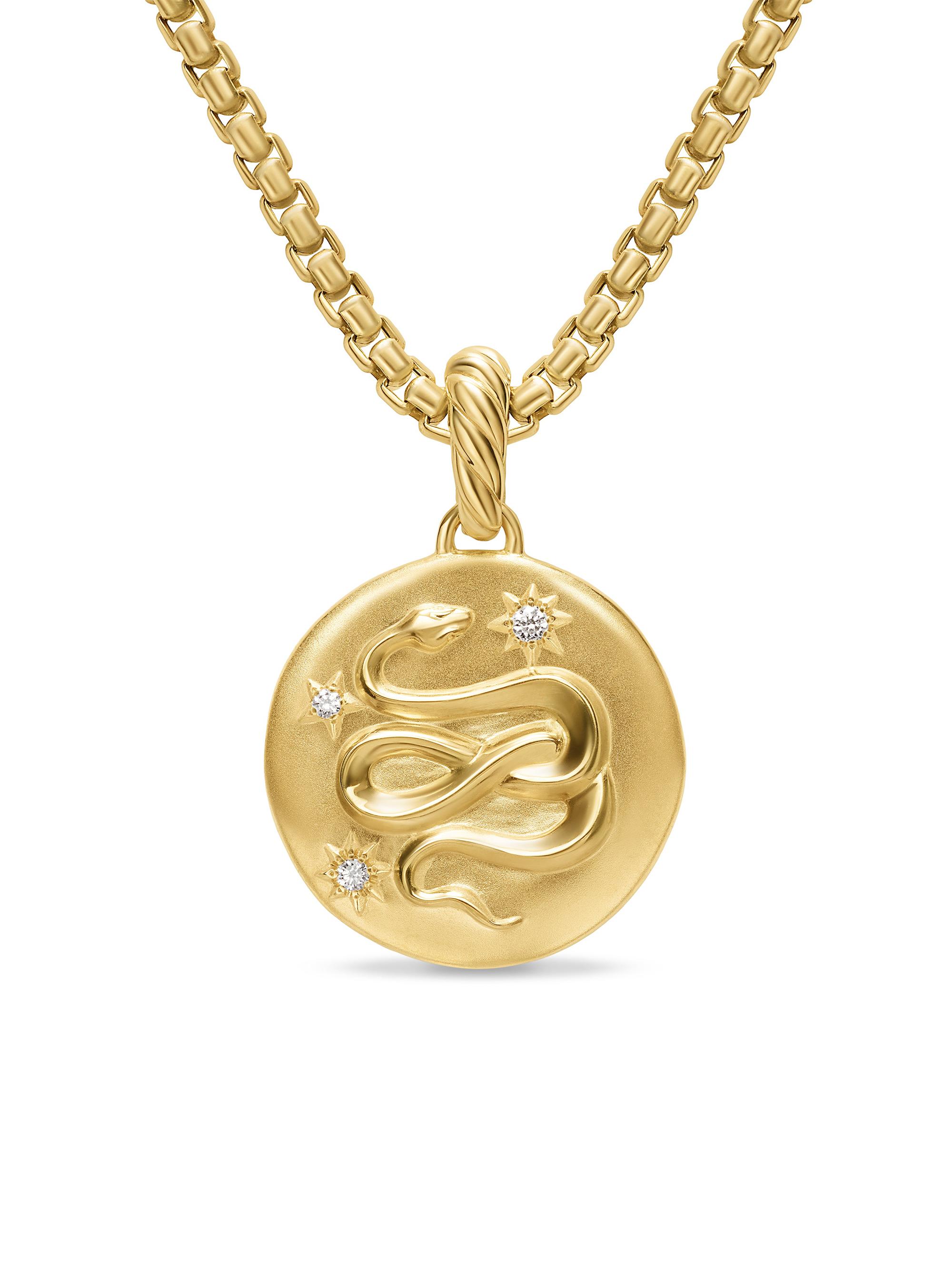 David Yurman Women's Snake Amulet in 18K Yellow Gold with Diamonds, 18.8MM - Diamond
