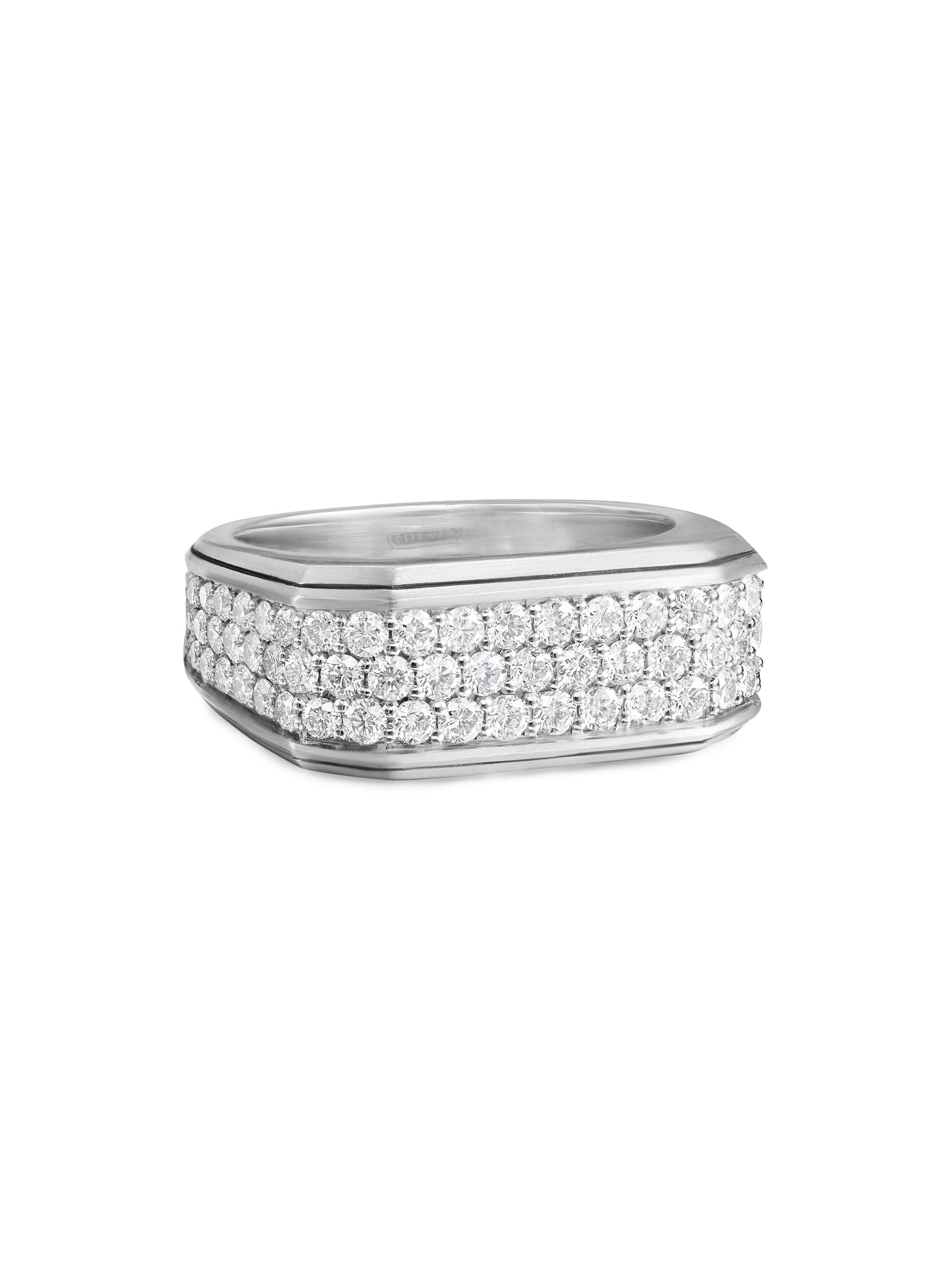 David Yurman Men's Streamline Signet Ring in Sterling Silver - Diamond