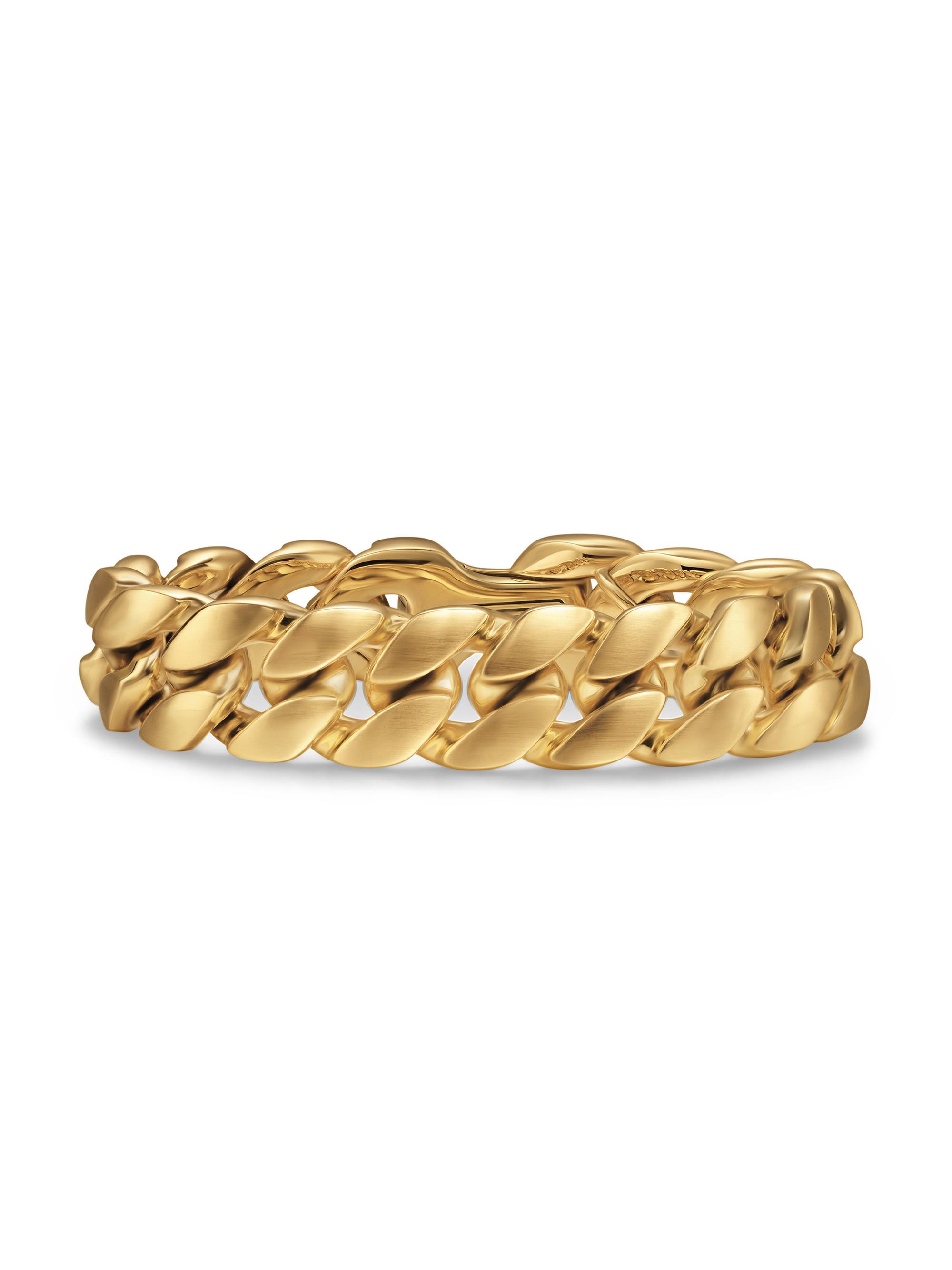 David Yurman Men's Curb Chain Bracelet in 18K Yellow Gold, 18MM - Gold
