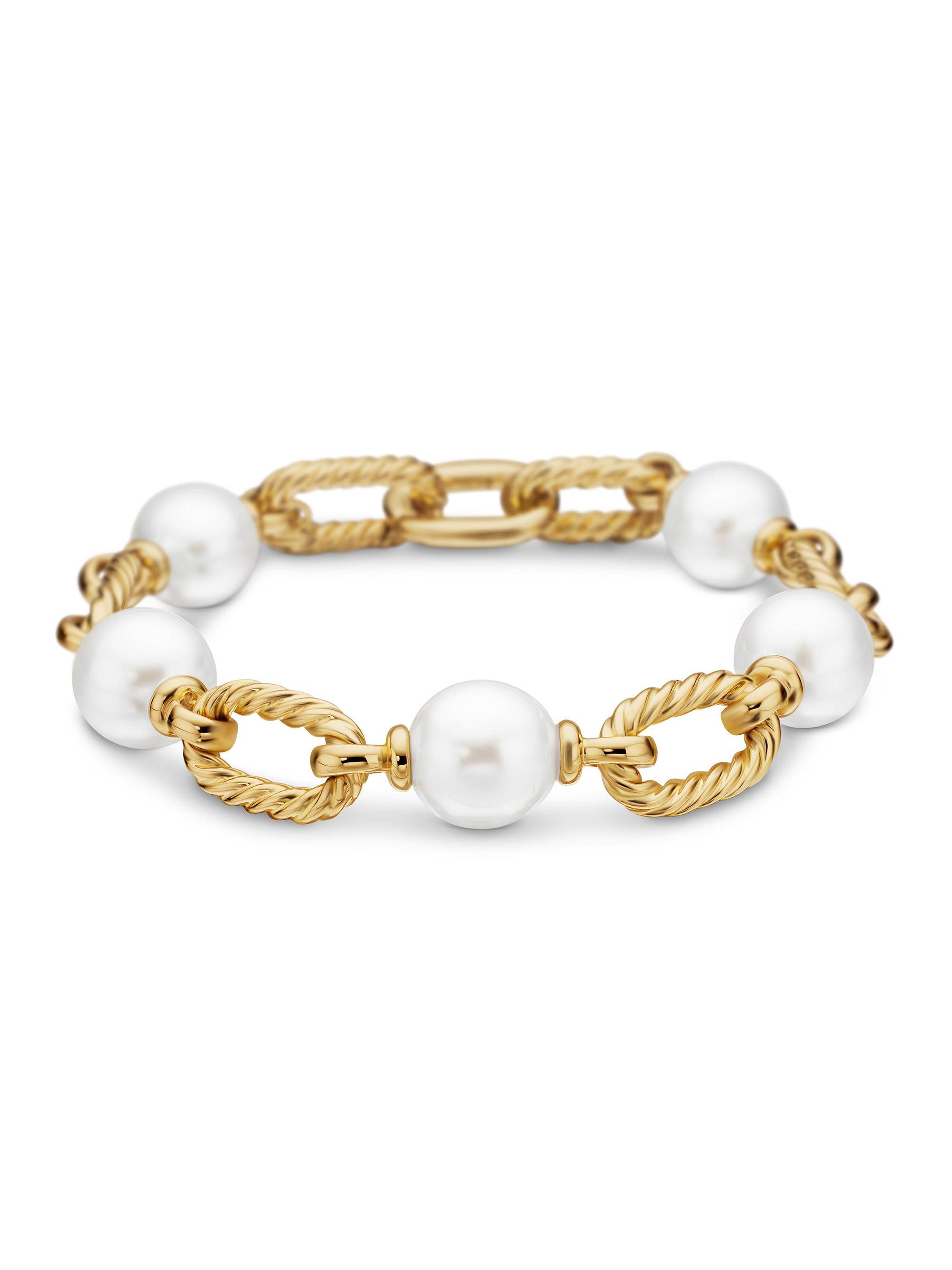 David Yurman Women's DY Madison Pearl Chain Bracelet in 18K Yellow Gold - Pearl