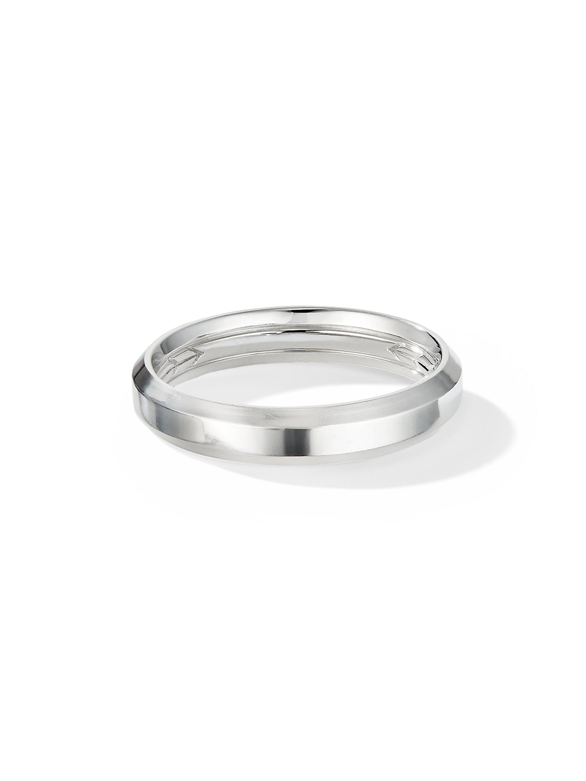 David Yurman Men's Beveled Band Ring in 18K White Gold, 4MM - White Gold