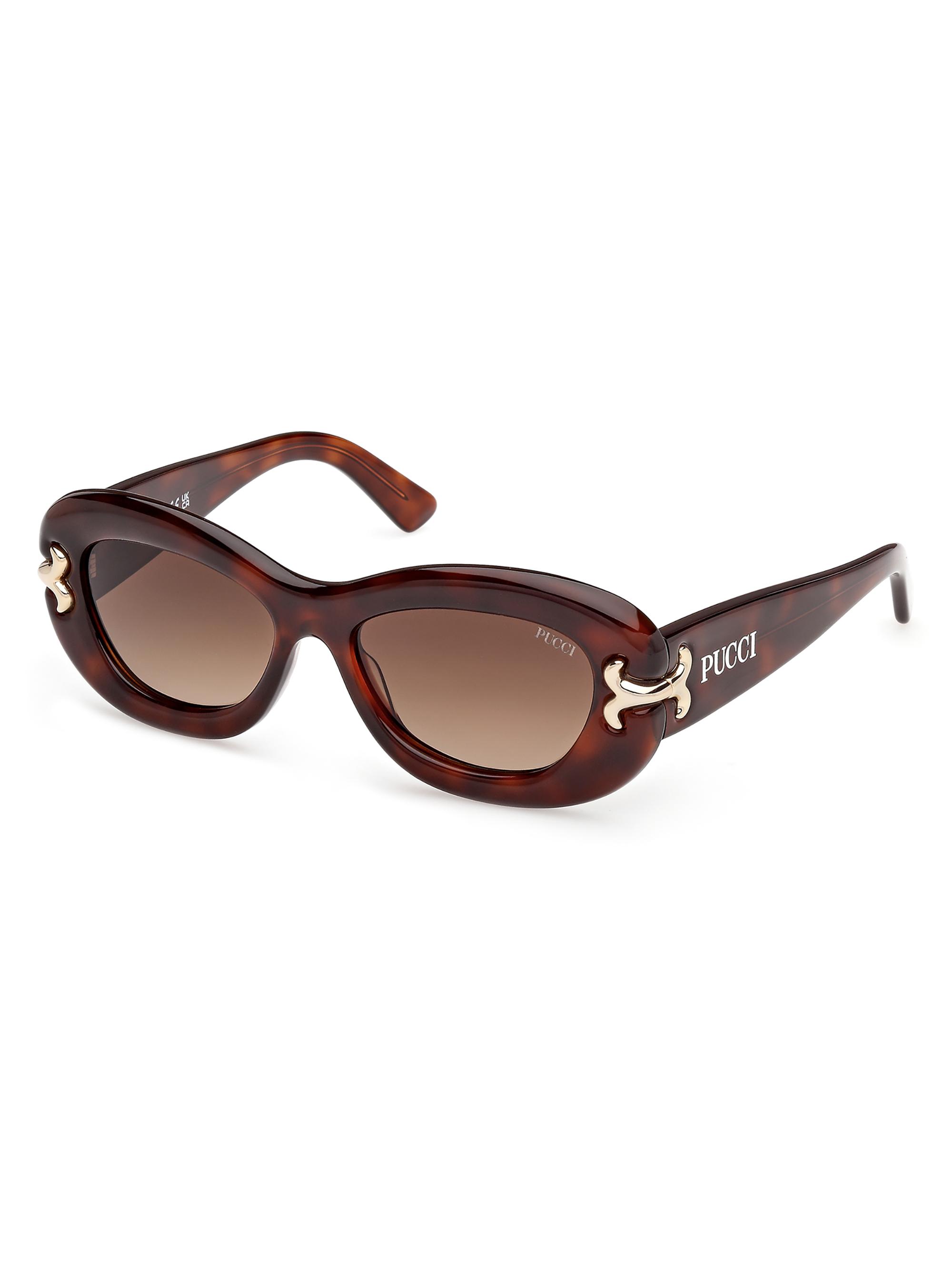 Pucci Women's 52MM Oval Sunglasses - Havana Gold Brown