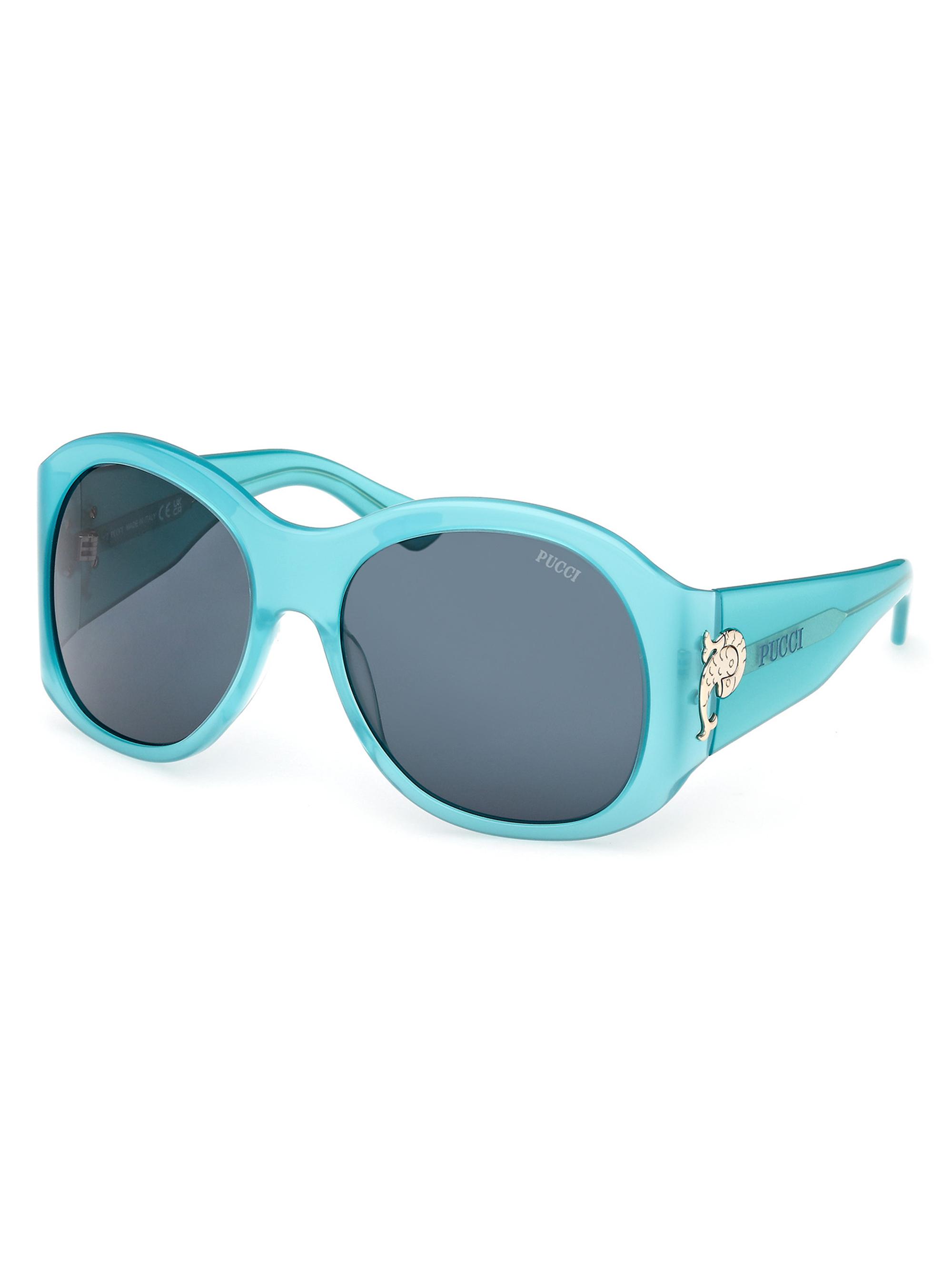 Pucci Women's 59MM Oval Sunglasses - Turquoise Dark Teal