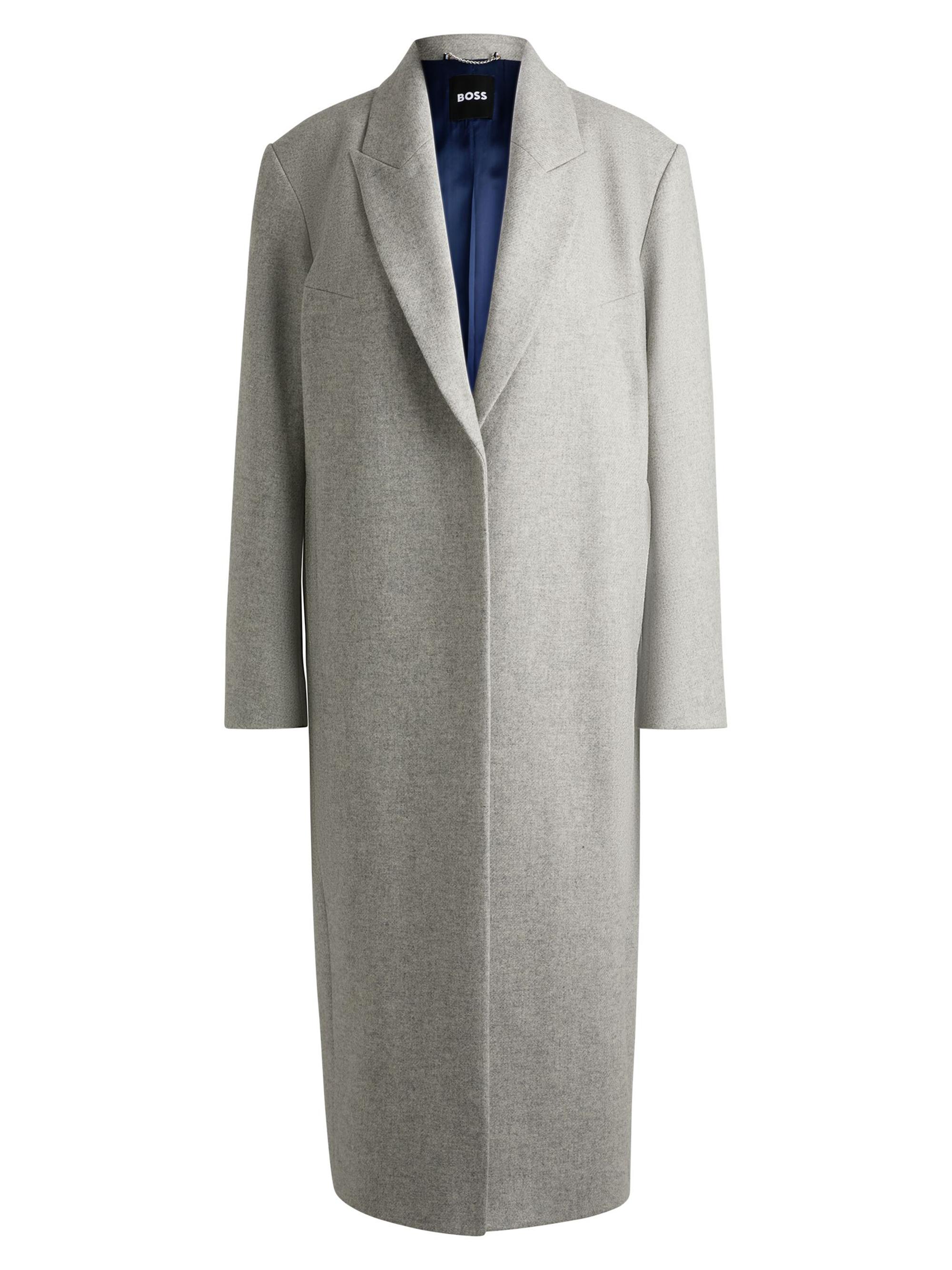 BOSS Women's Oversize-Fit Coat in Wool with Cashmere - Grey