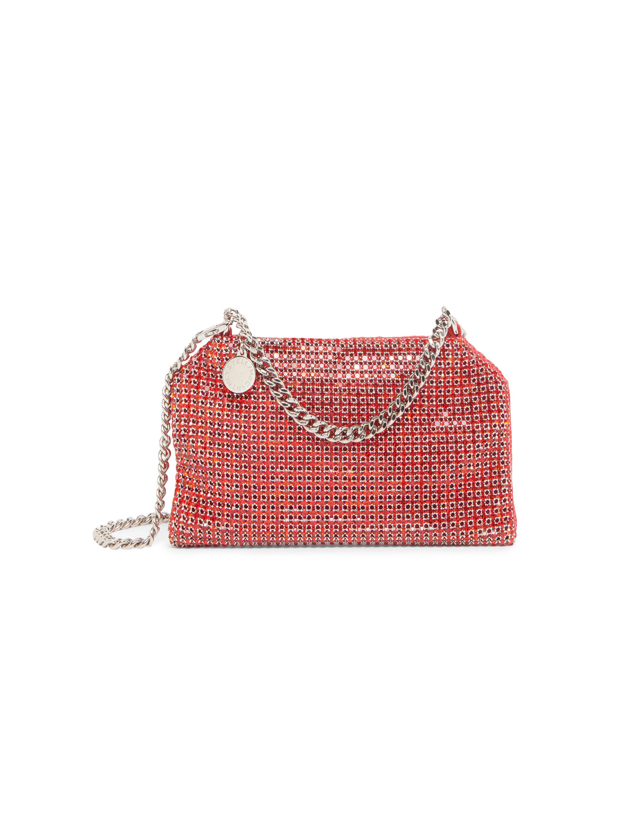 Stella McCartney Women's Crystal-Embellished Mesh Soft Clutch - Red