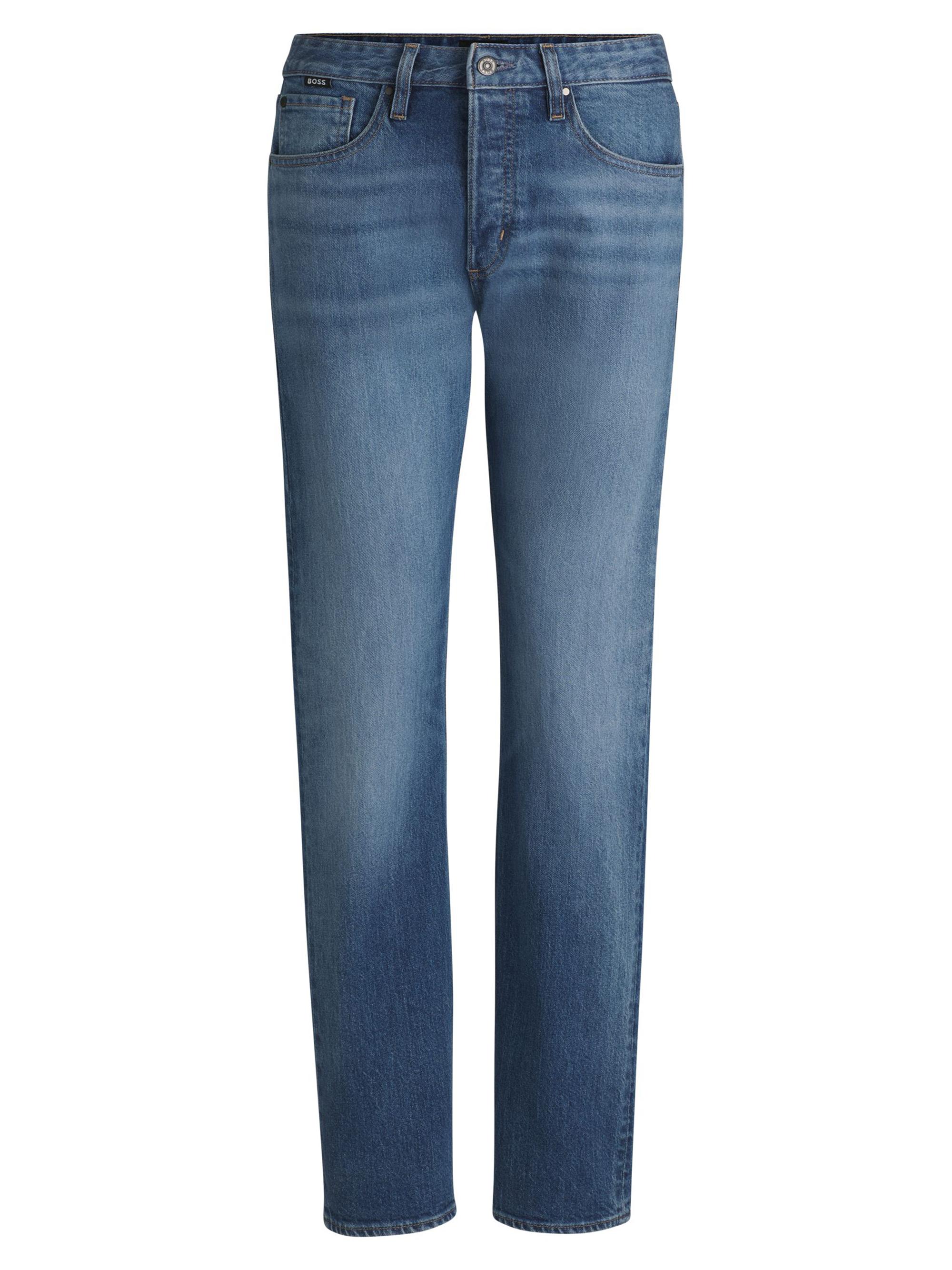 BOSS Women's Straight-Fit Jeans in Faded Denim - Blue