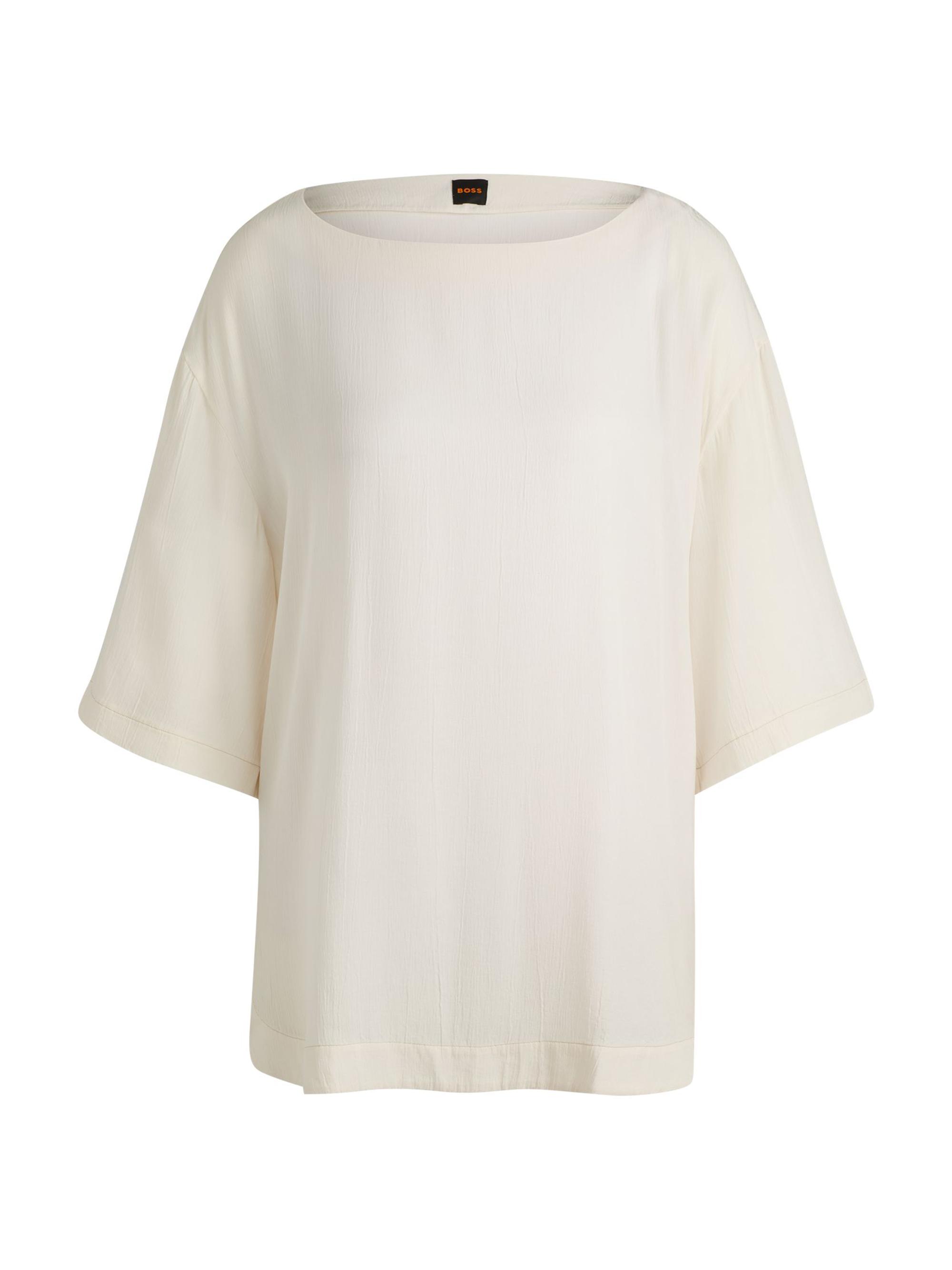 BOSS Women's Relaxed-Fit Blouse - Natural