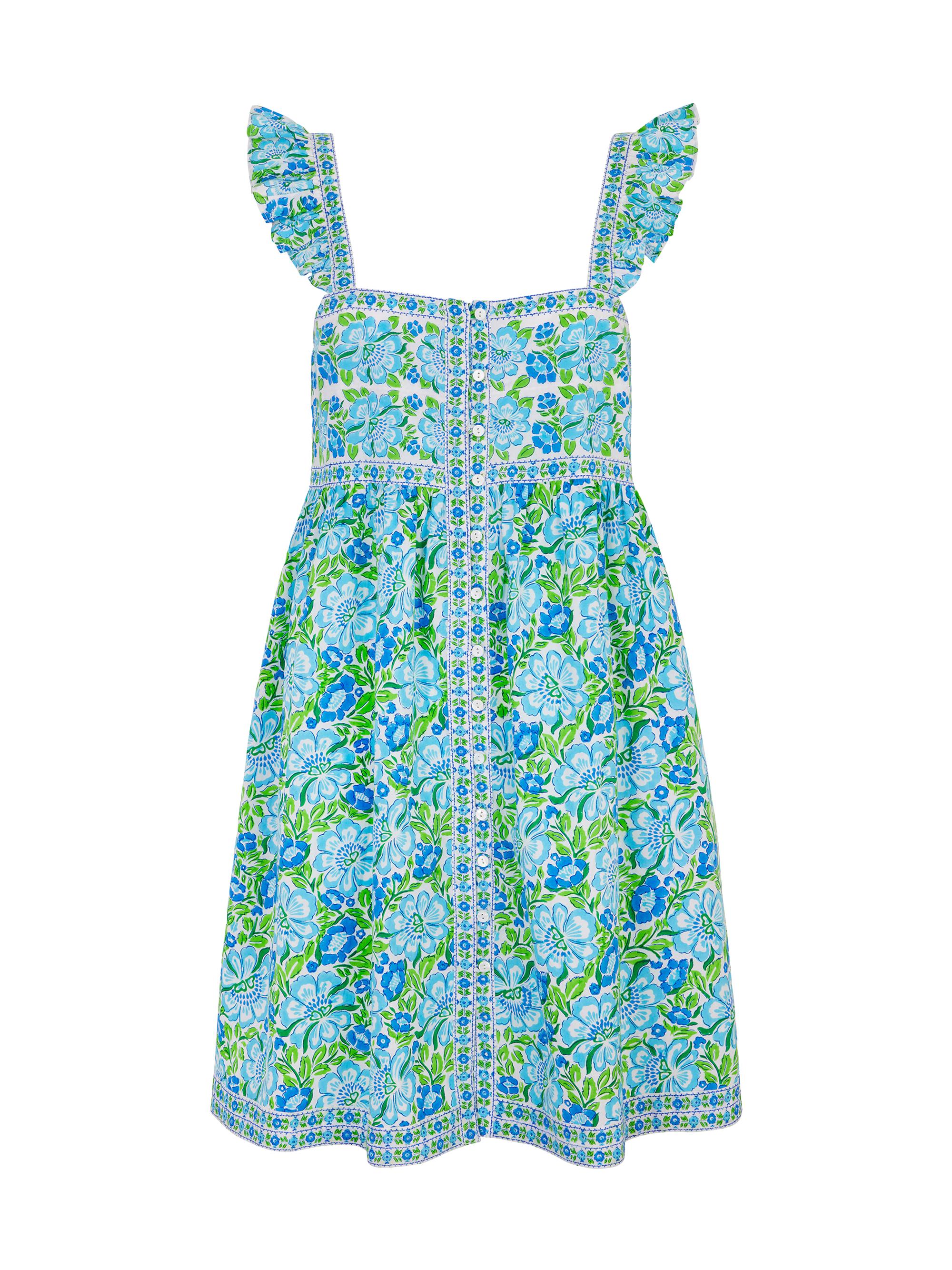 Pink City Prints Women's Pacific Hibiscus Grace Dress - Blue