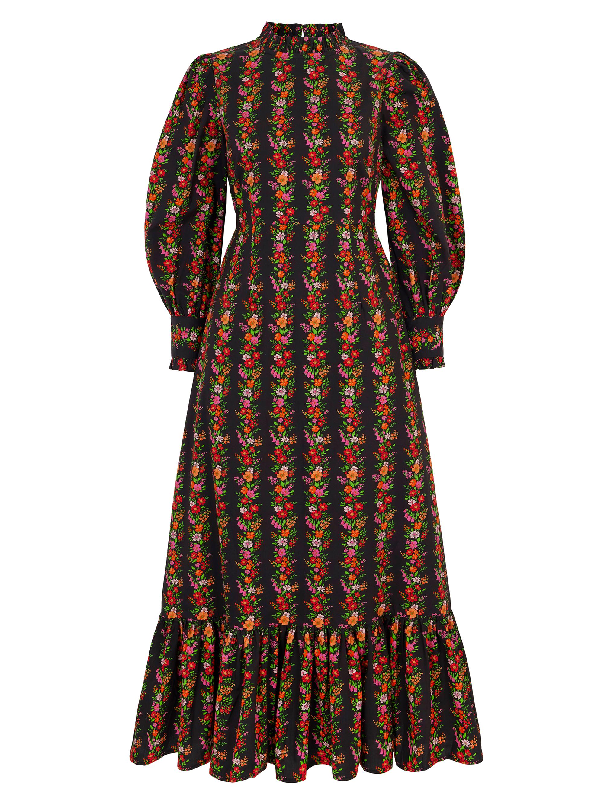 Pink City Prints Women's Psychedelic Nights Petworth Dress - Black