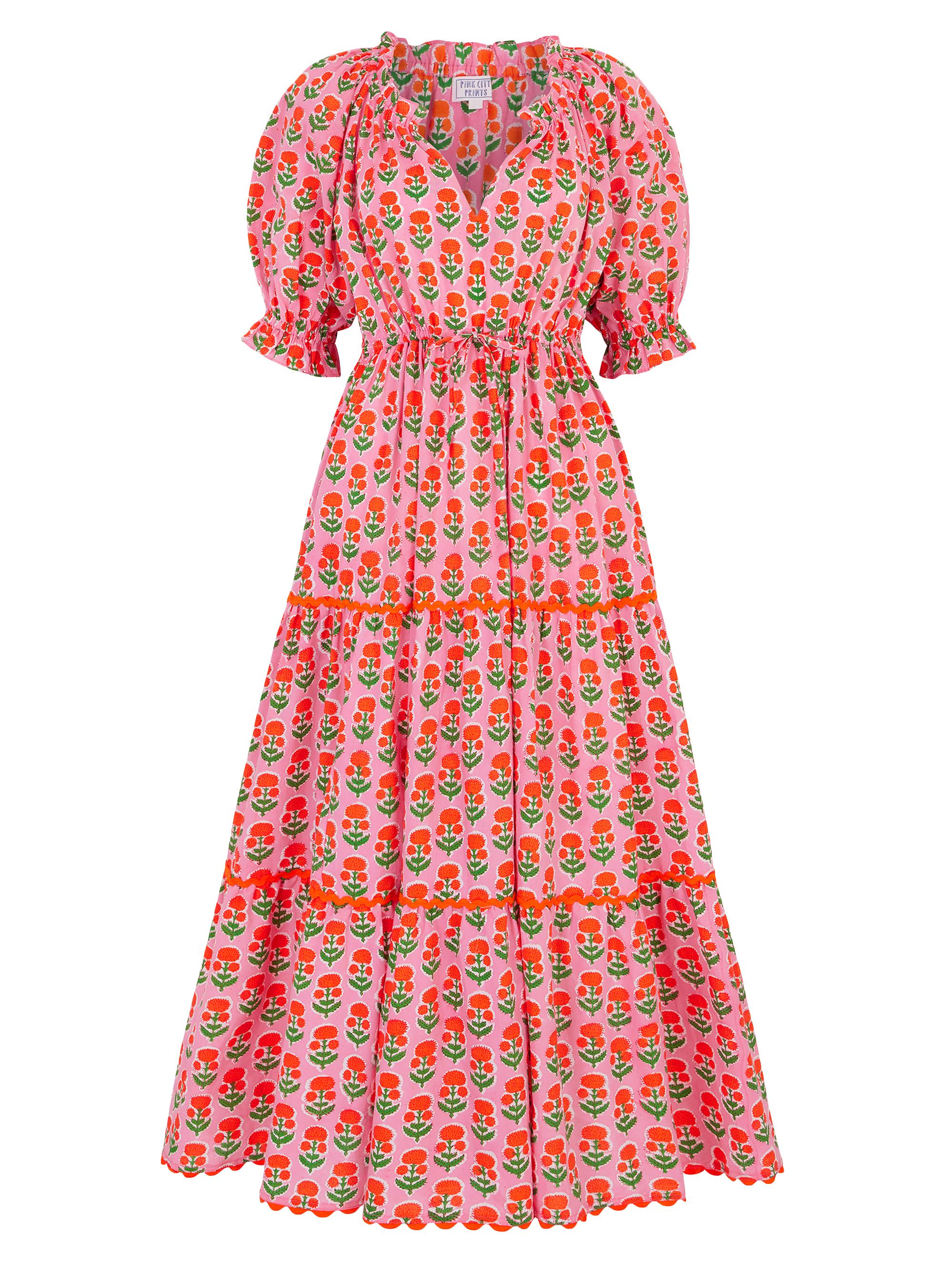 Pink City Prints Women's Marigold Buta Calypso Dress