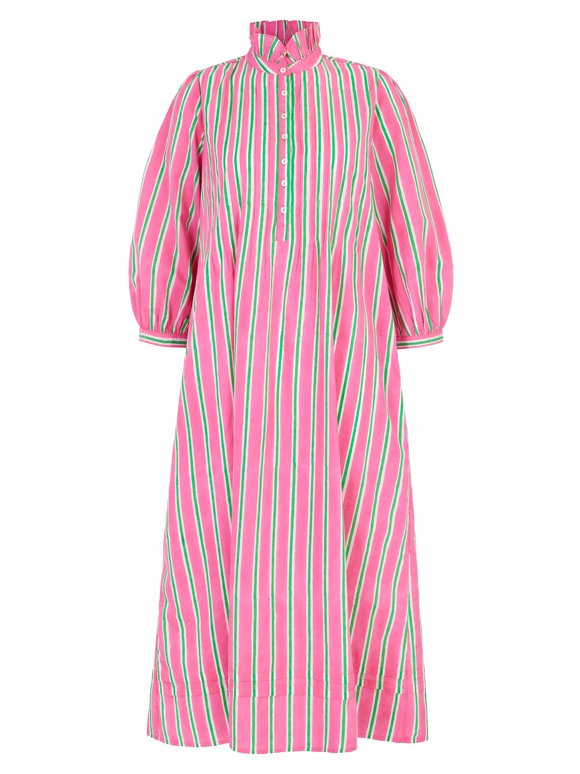 Pink City Prints Women's Ice Lolly Stripe Anjuna Kaftan - Pink