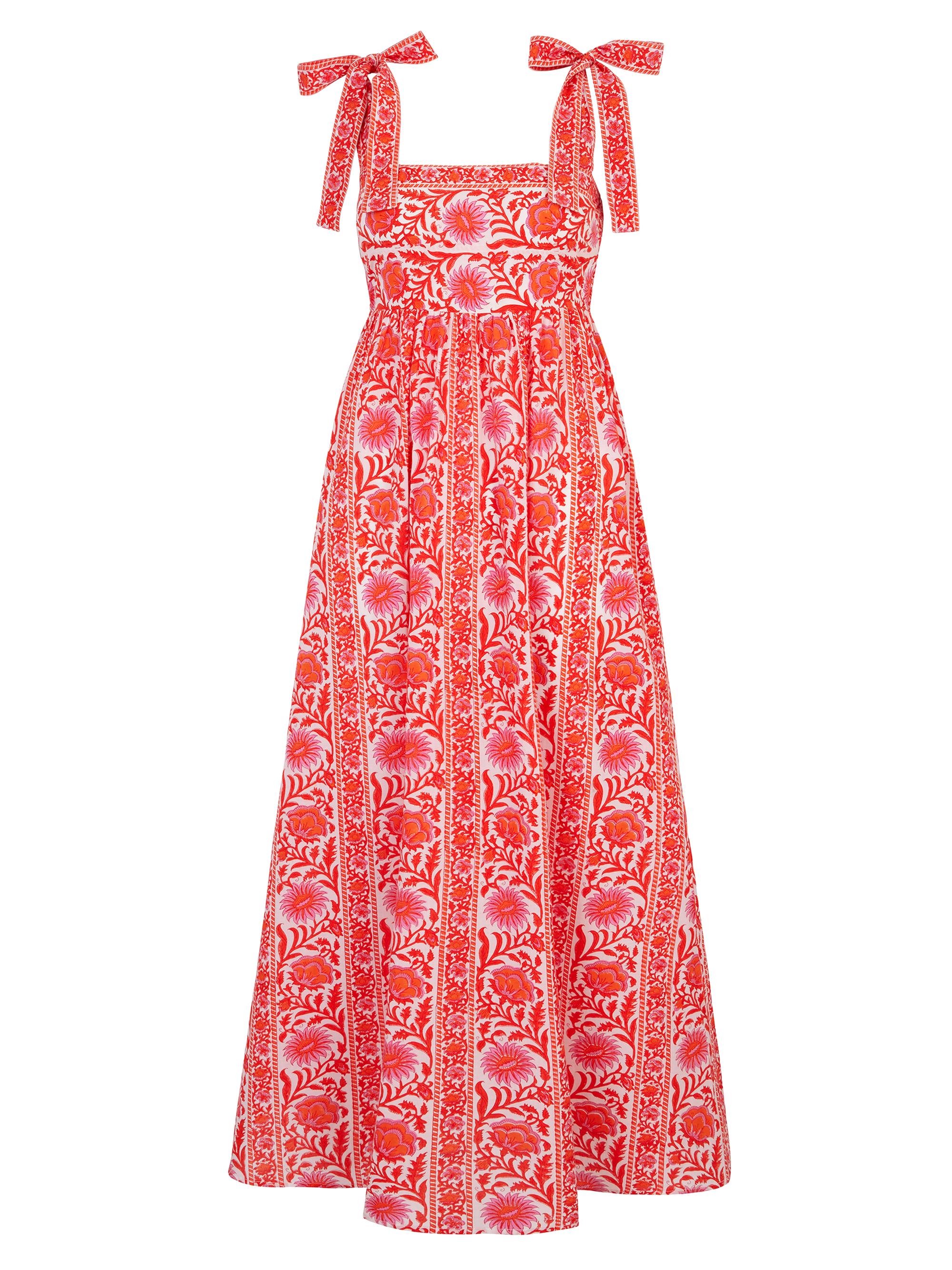 Pink City Prints Women's Sunset Border Mykonos Dress - Pink