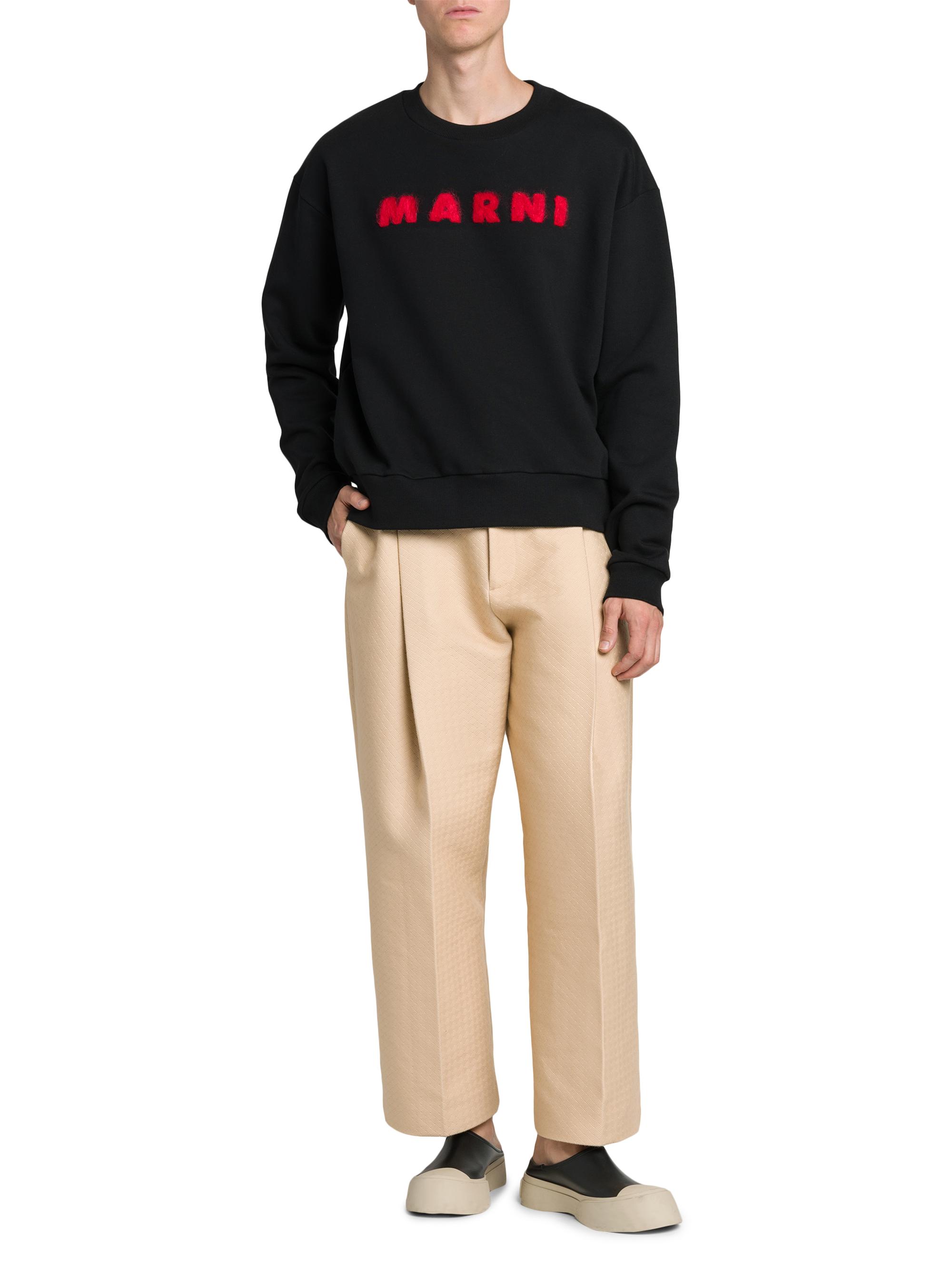 【ちえ】MARNI ロゴトレーナー ブラック/レッド FUMU0074S4UTC47500N99_sivasdes