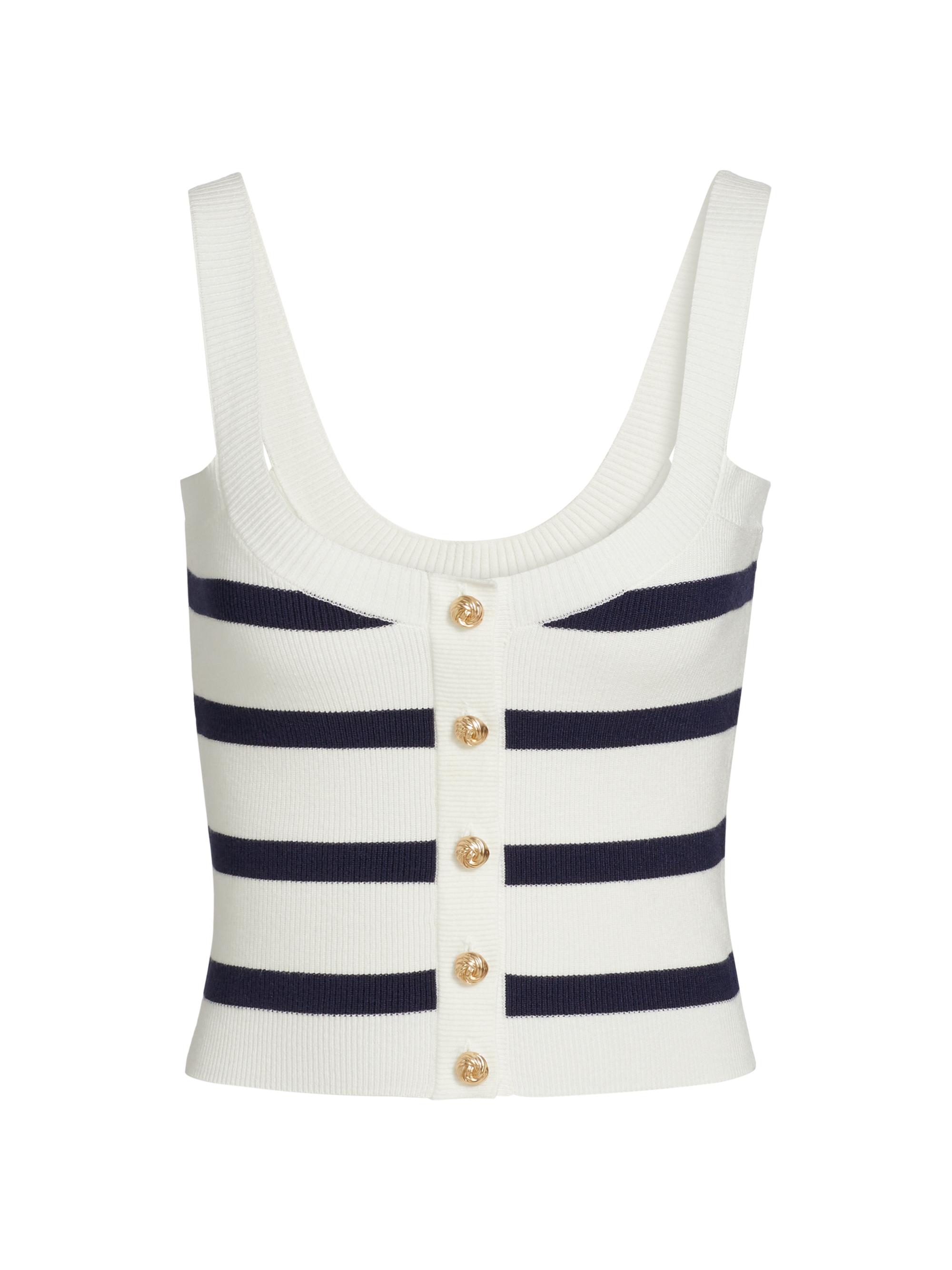 Generation Love Women's Alesso Striped Sweater Tank - White Navy