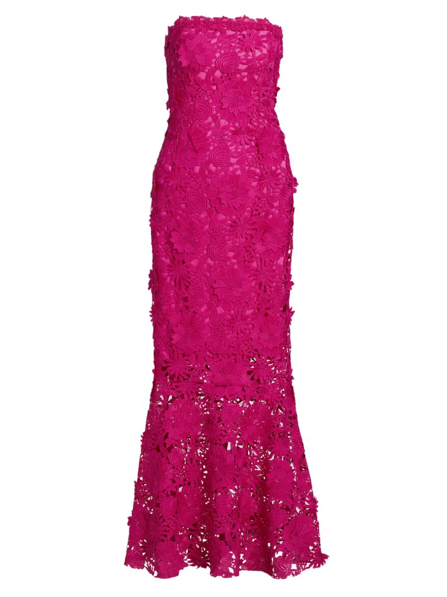 パーティードレス Lilac Guipure Dress Oscar De La Renta Mixed Botanical guipure-panel Minidress