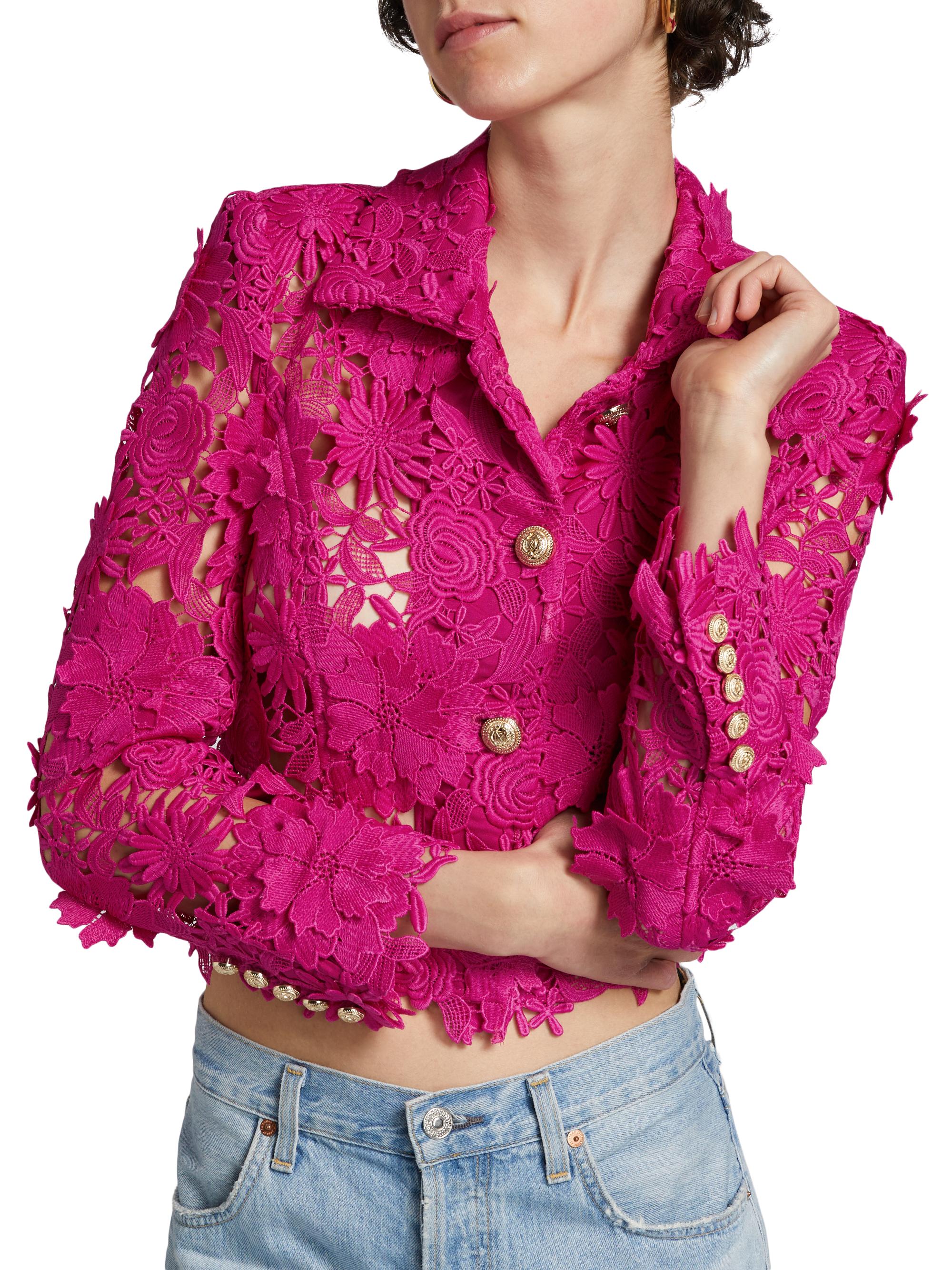 Generation Love Oliver 3D Guipure Lace Crop Jacket | Saks Fifth Avenue
