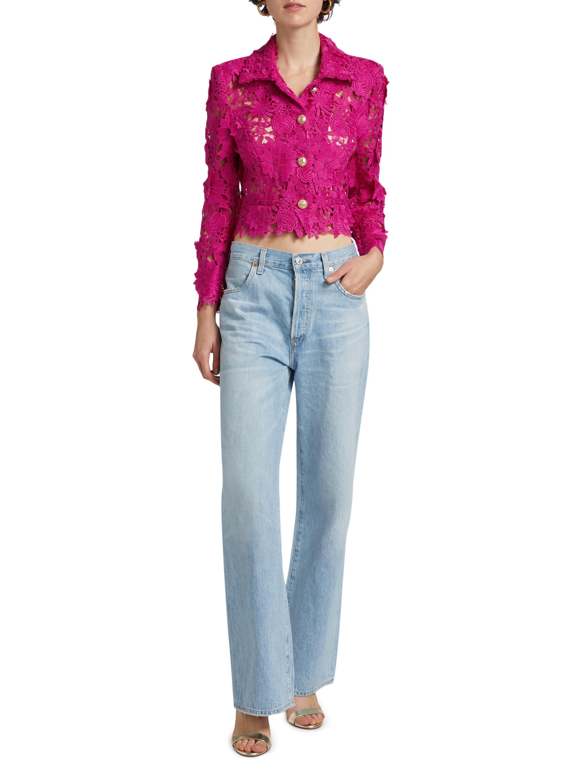 Generation Love Oliver 3D Guipure Lace Crop Jacket | Saks