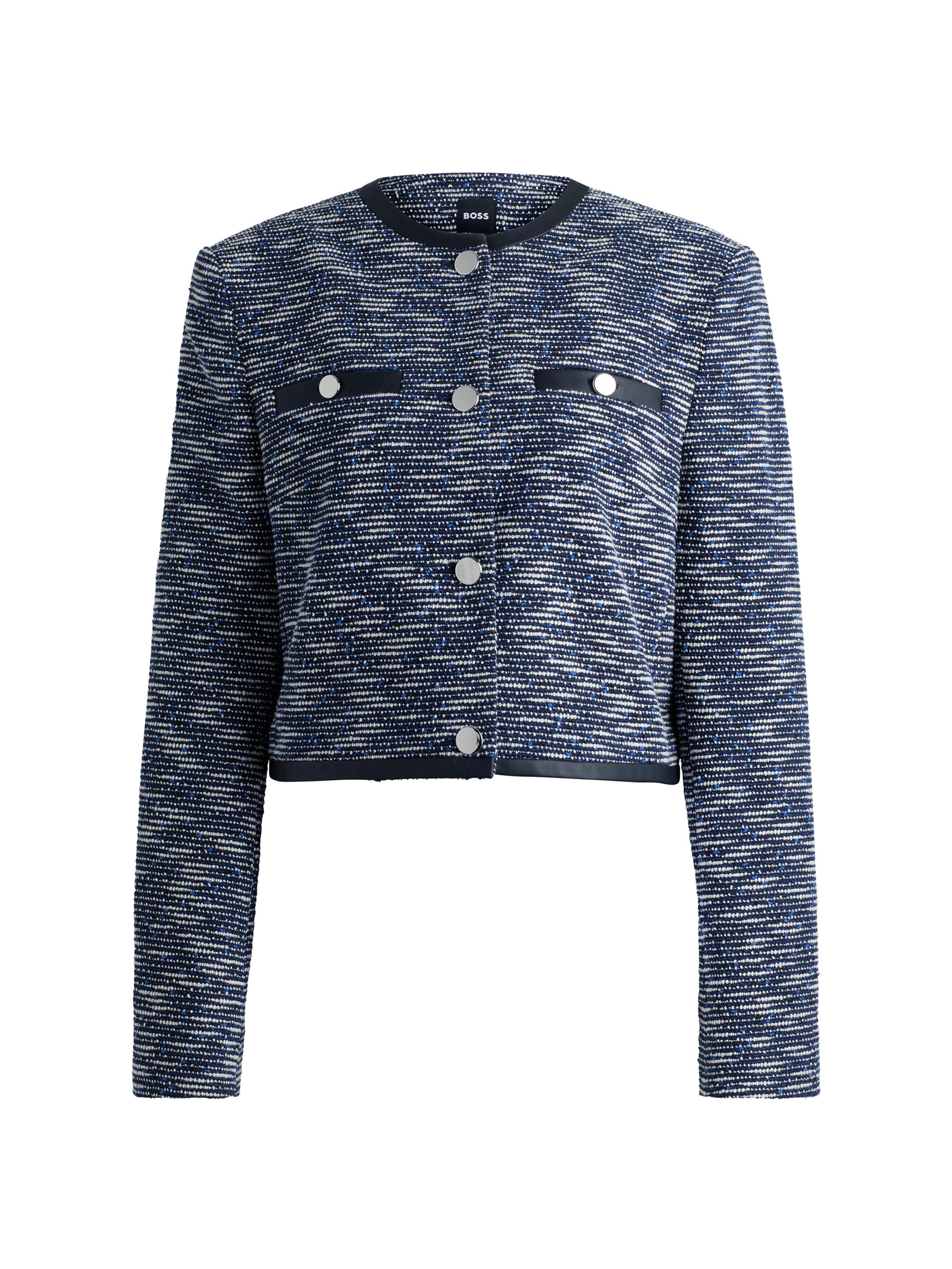 BOSS Women's Cropped Jacket in Cotton Tweed