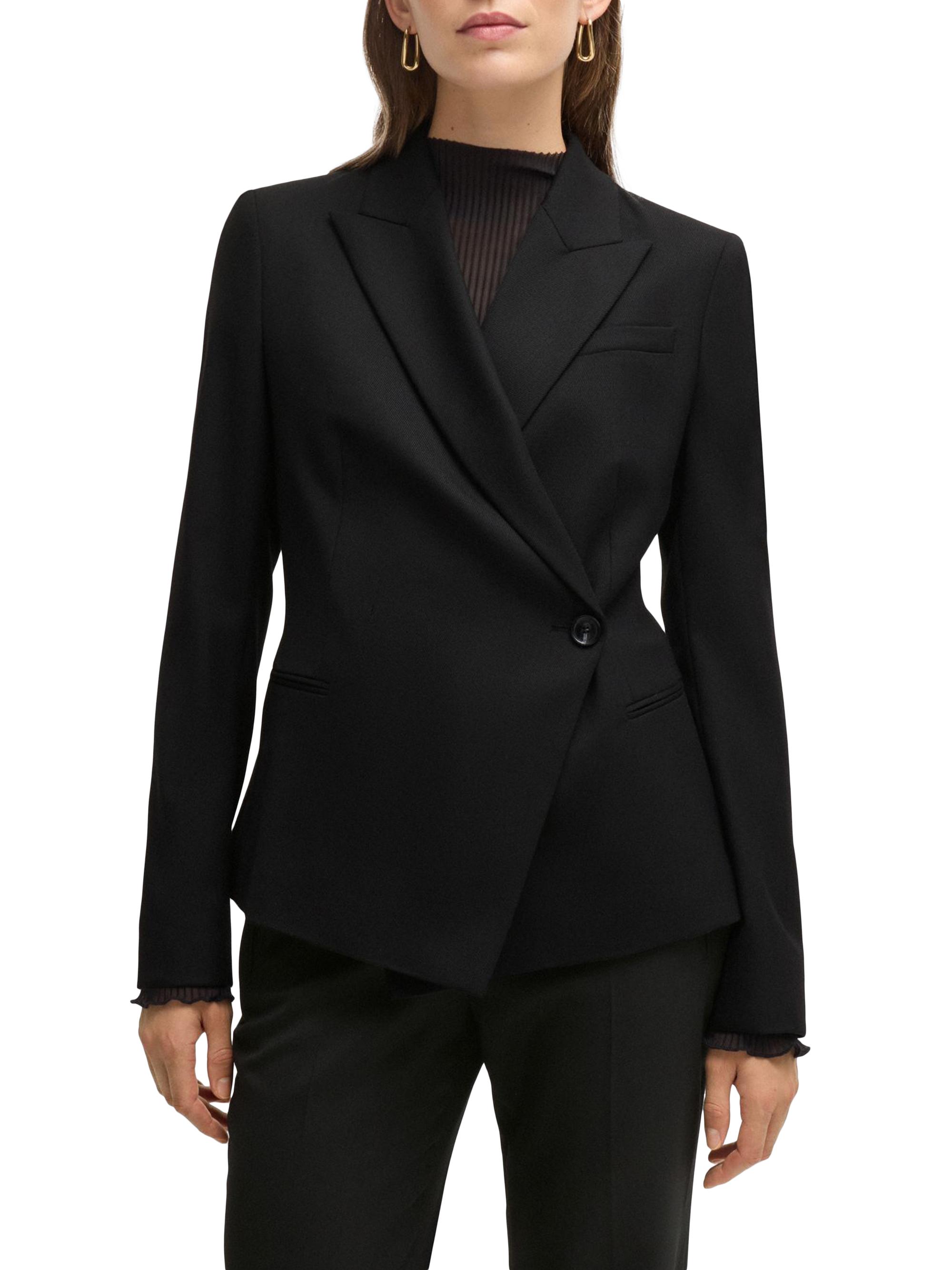 BOSS Women's Slim-Fit Jacket in Wool Twill - Black