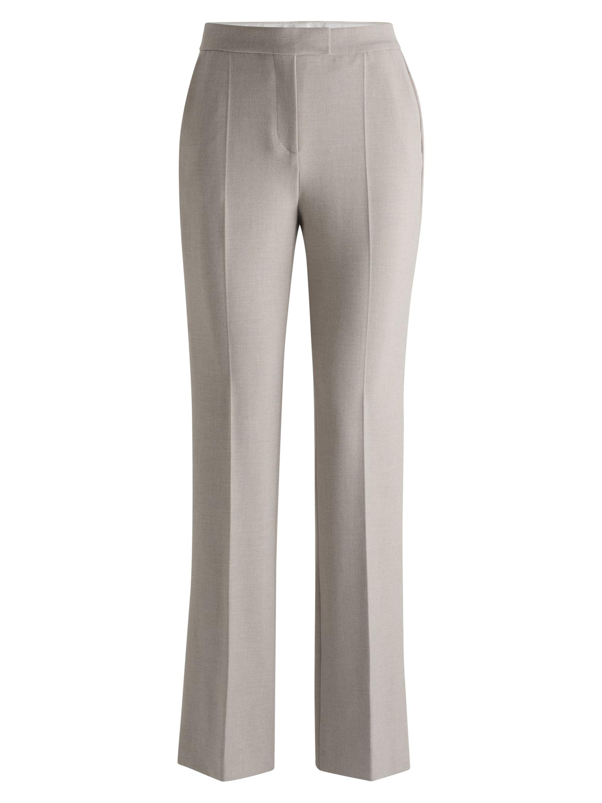 BOSS Women's High-Waisted Trousers with Flared Leg - Grey