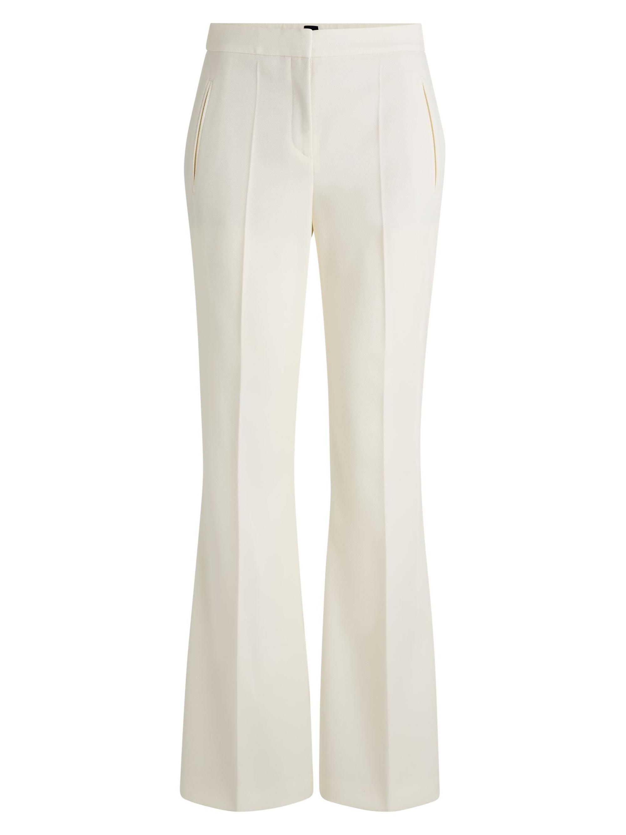 BOSS Women's Regular-Fit Trousers in Wool Twill - Natural