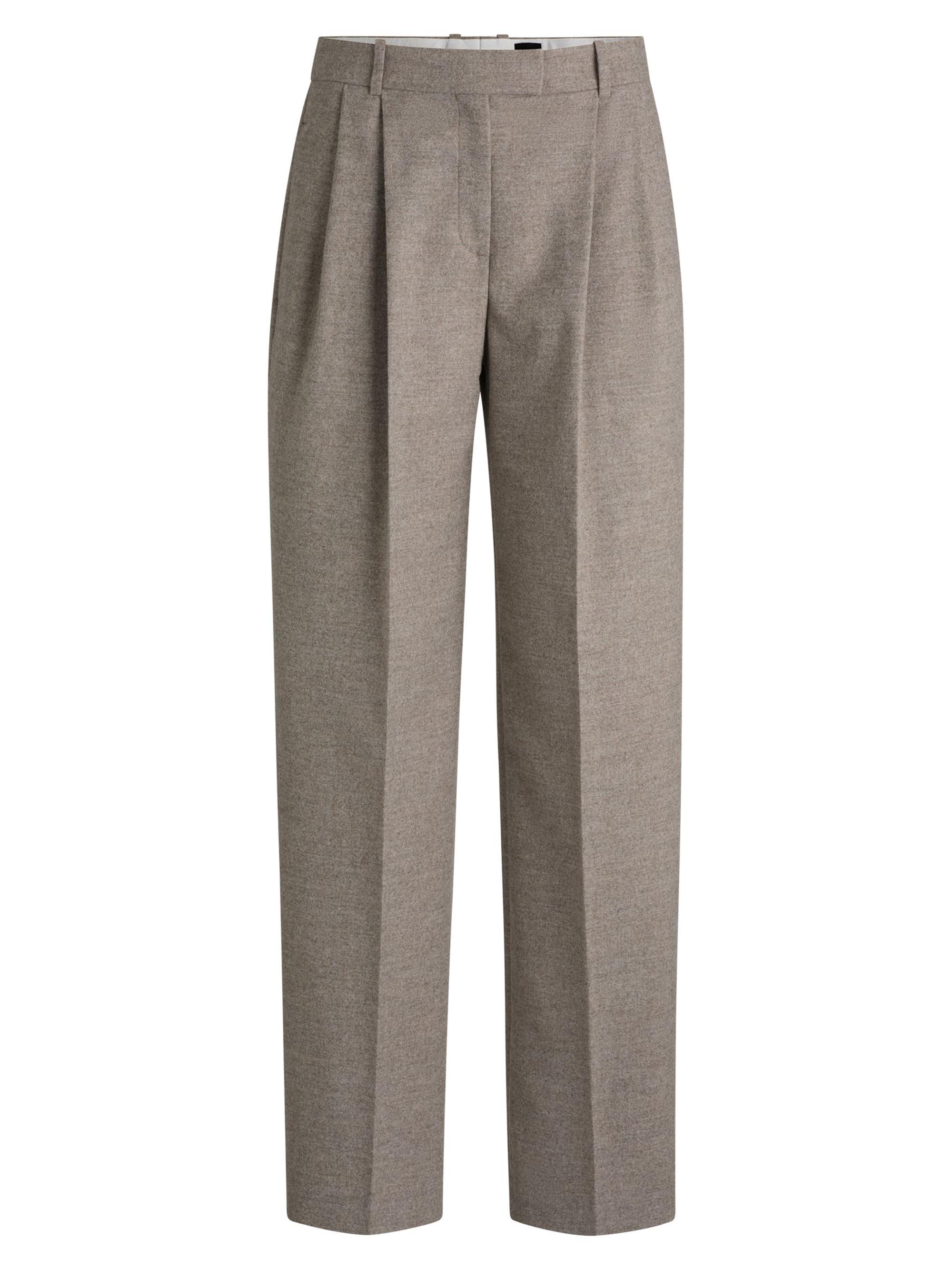 BOSS Women's Straight-Leg Trousers in Stretch Fabric - Grey