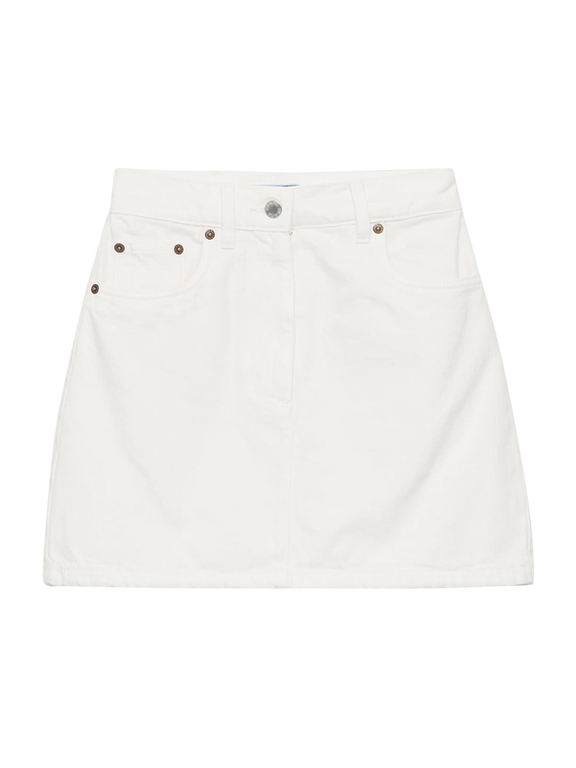Prada Women's Denim Miniskirt - White