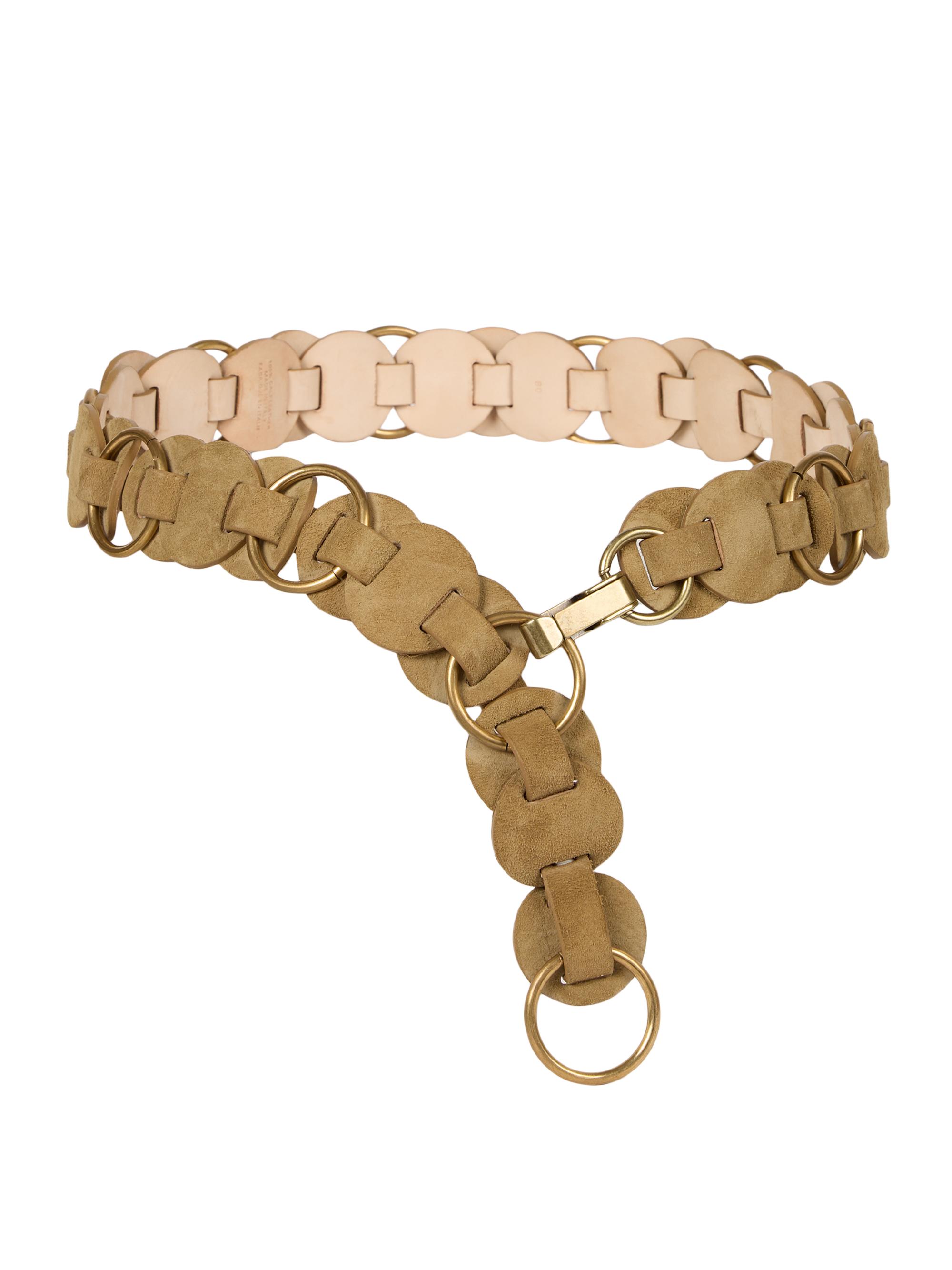 Isabel Marant Women's Lota Ring-Detailed Suede Belt - Beige