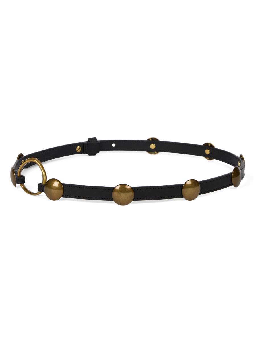 【関税込み】Isabel Marant ブラウン Karlo ベルト Isabel Marant Karlo Studded Leather Skinny Belt | Saks Fifth