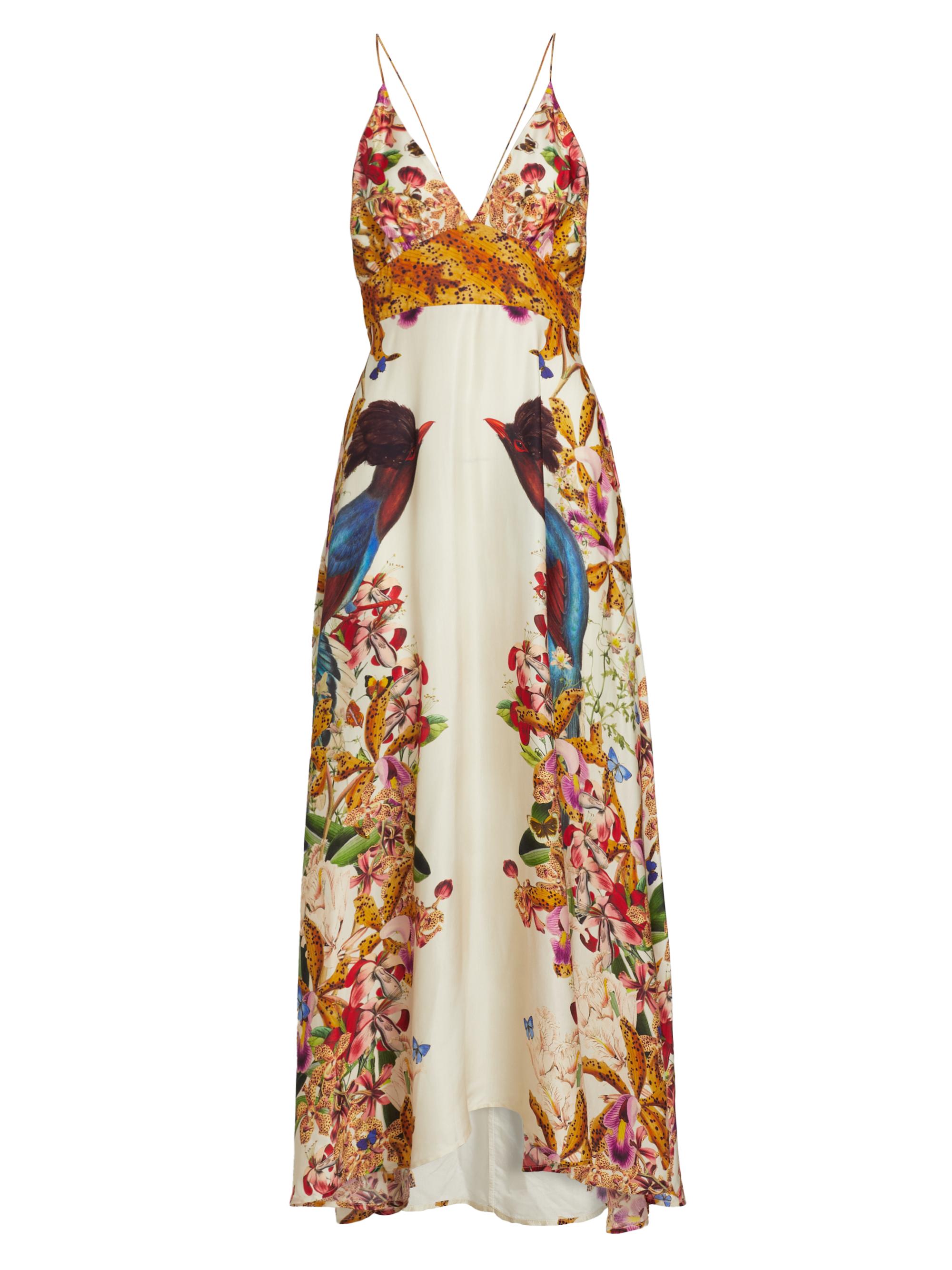 Carolina K Women's Star Floral Plunging V-Neck Maxi Dress - Divine Birds White