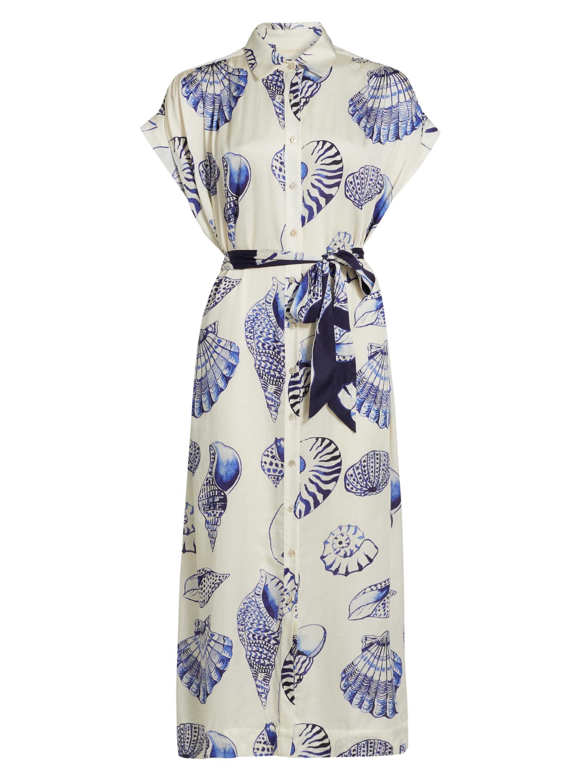 Carolina K Women's Valerie Seashell Satin Belted Maxi Caftan - Felicity Shell