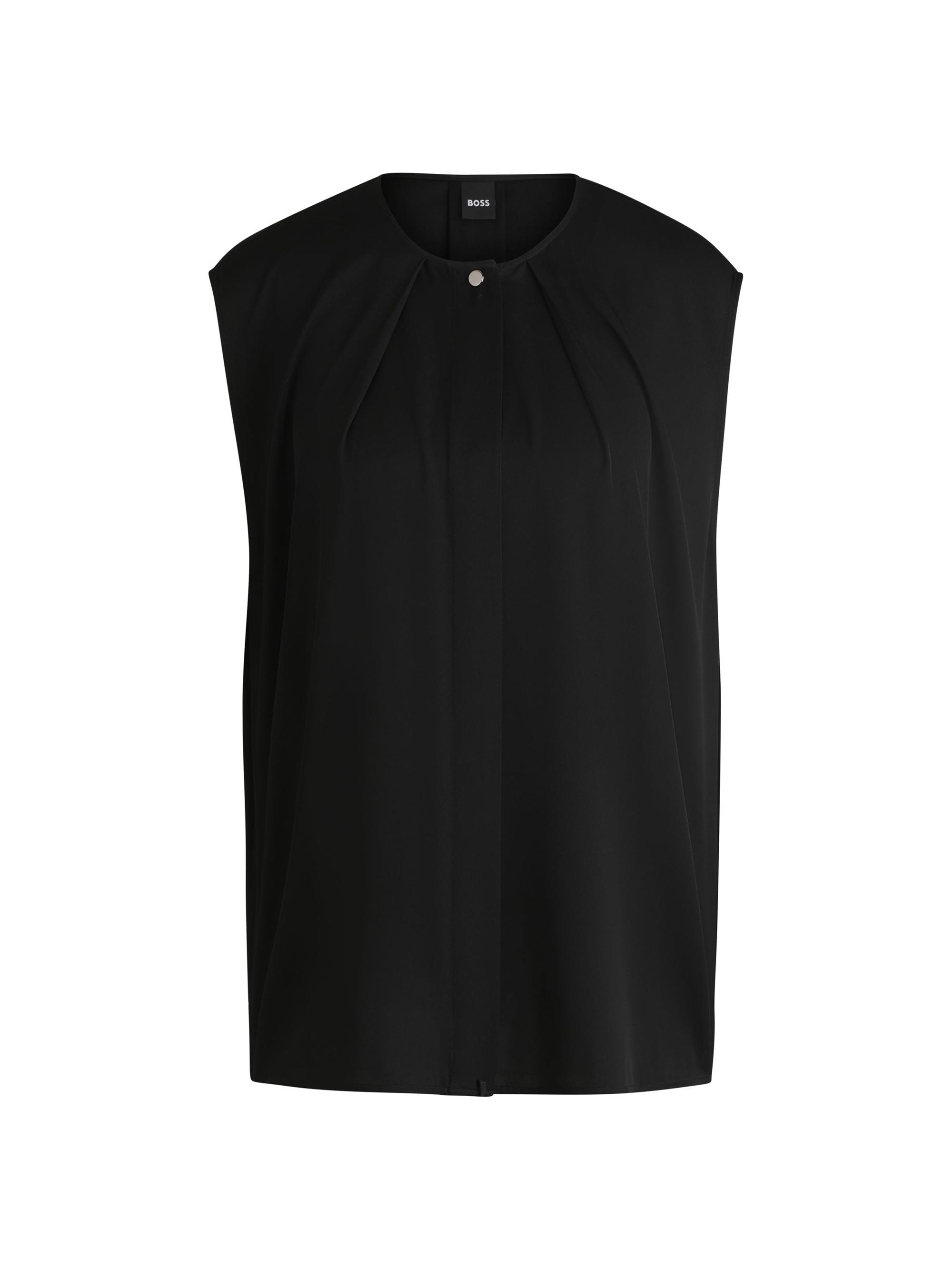 BOSS Women's Fitted Sleeveless Blouse in Stretch Silk - Yellow