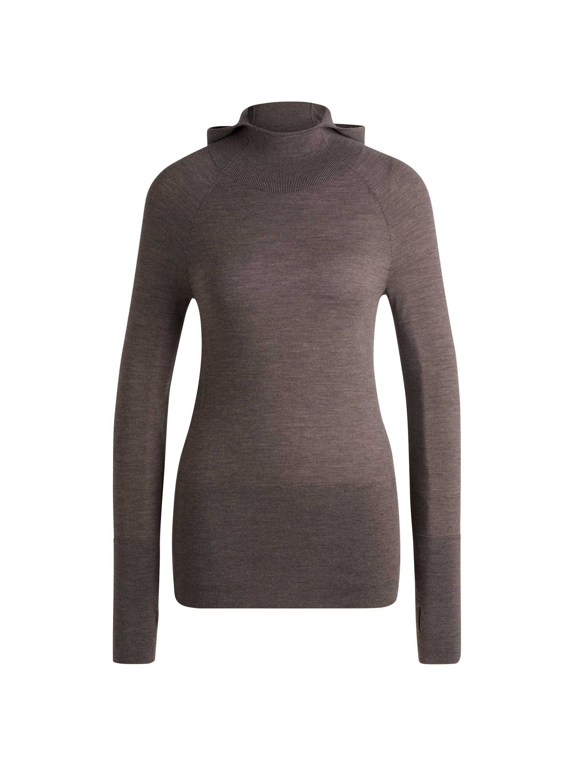 BOSS Women's Naomi x Boss Knitted Hoodie in Lightweight Merino Wool - Grey