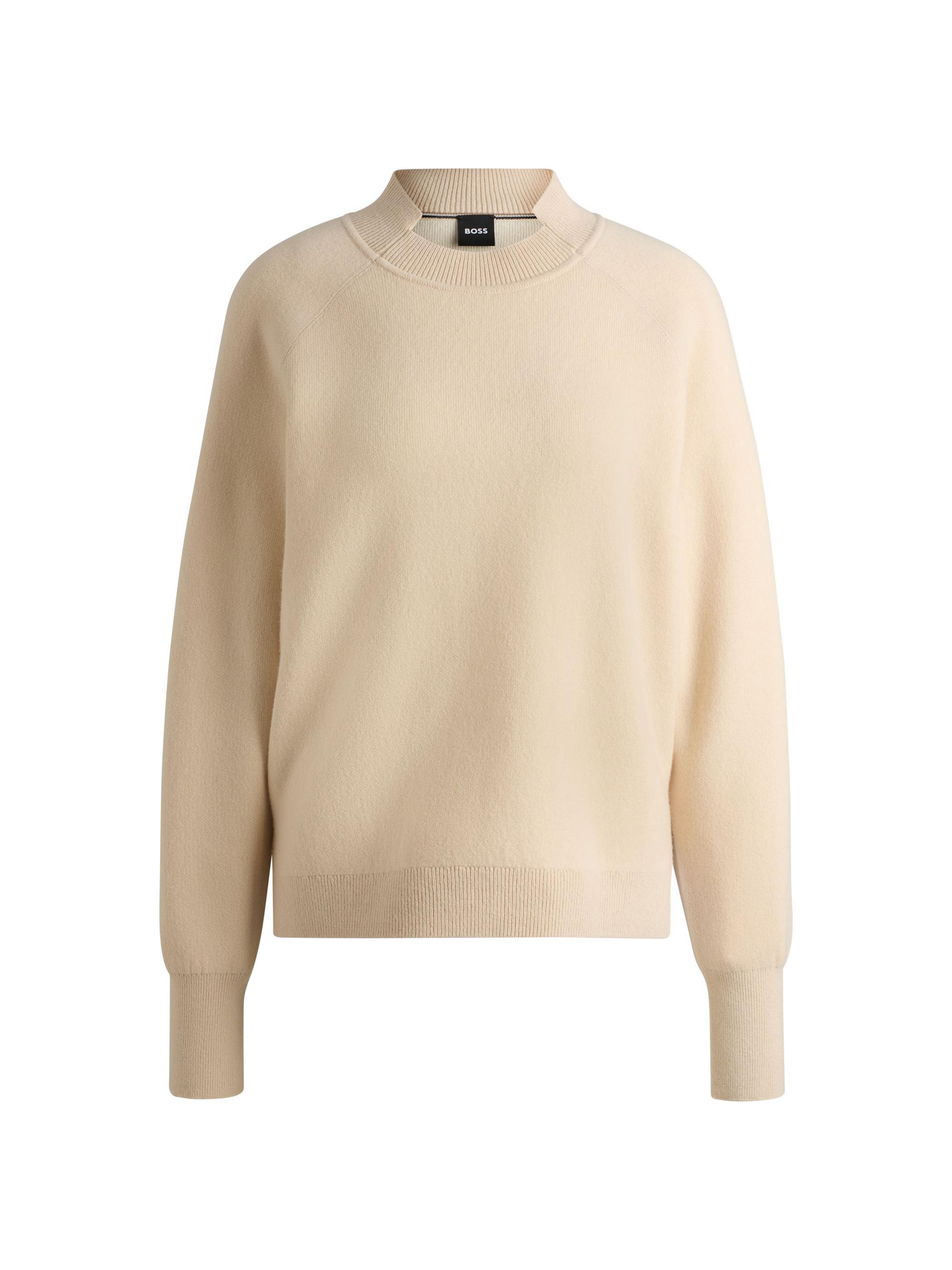 BOSS Women's Knitted Sweater in Wool and Cashmere - Beige