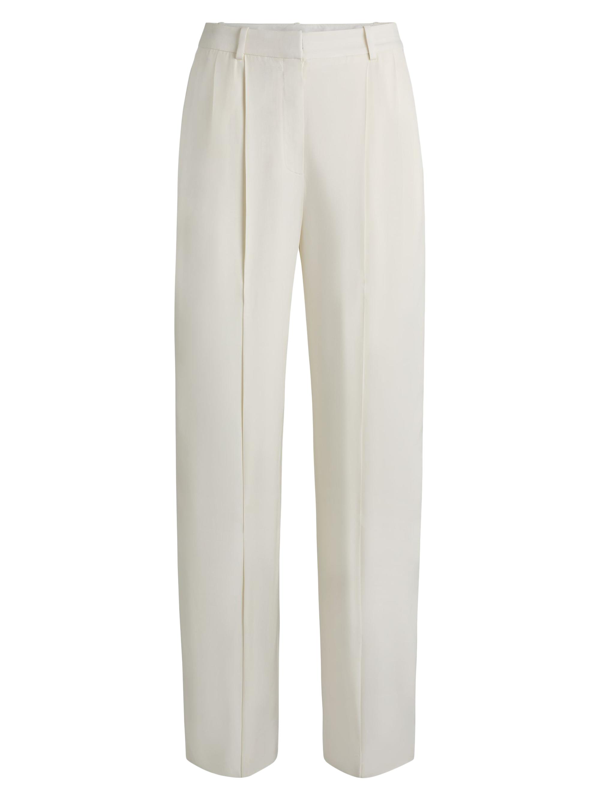 BOSS Women's Relaxed-Fit Trousers with a Wide Leg - Natural