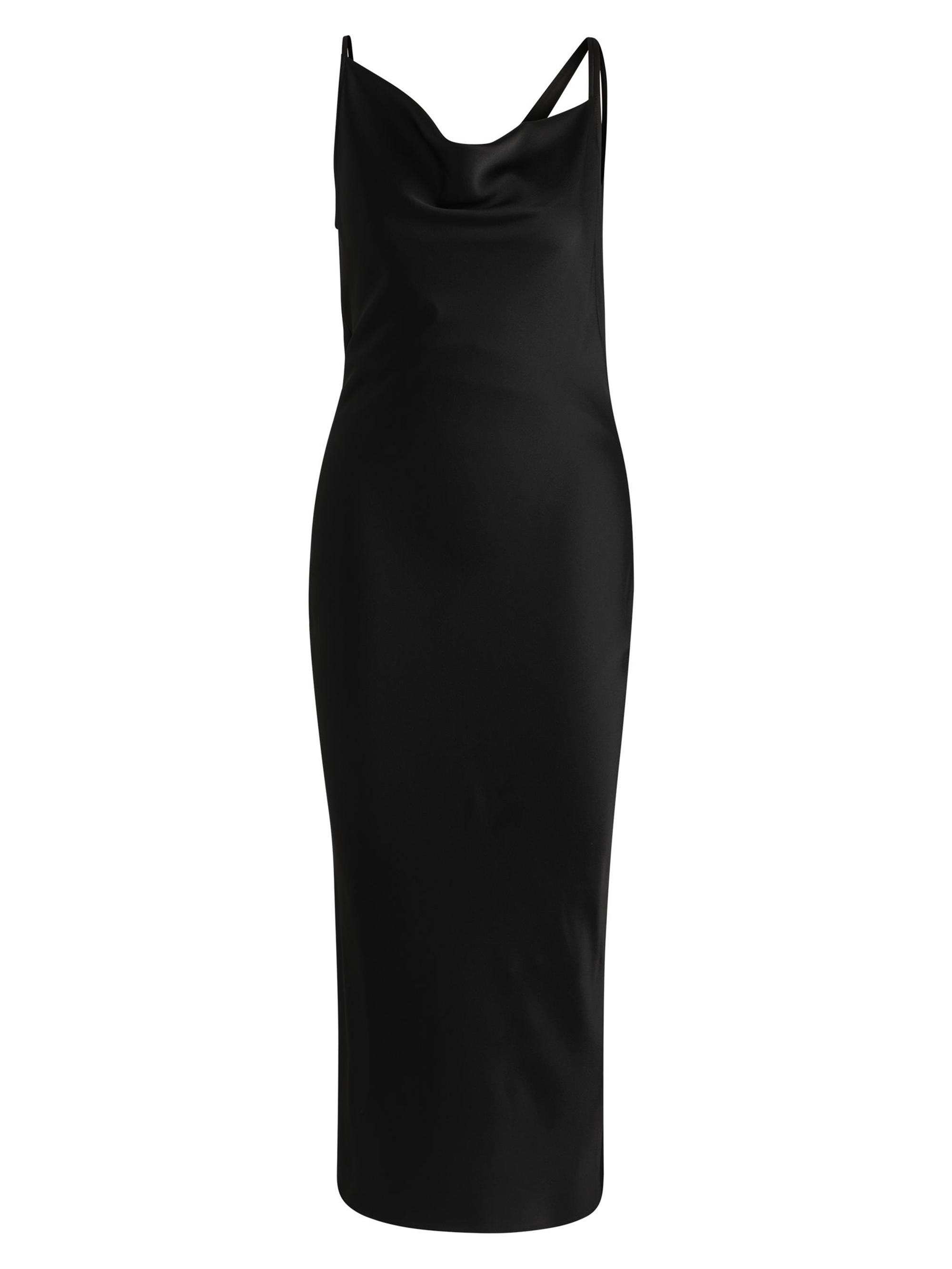 BOSS Women's Naomi x Boss Cocktail Dress with Asymmetric Draped Neckline - Black
